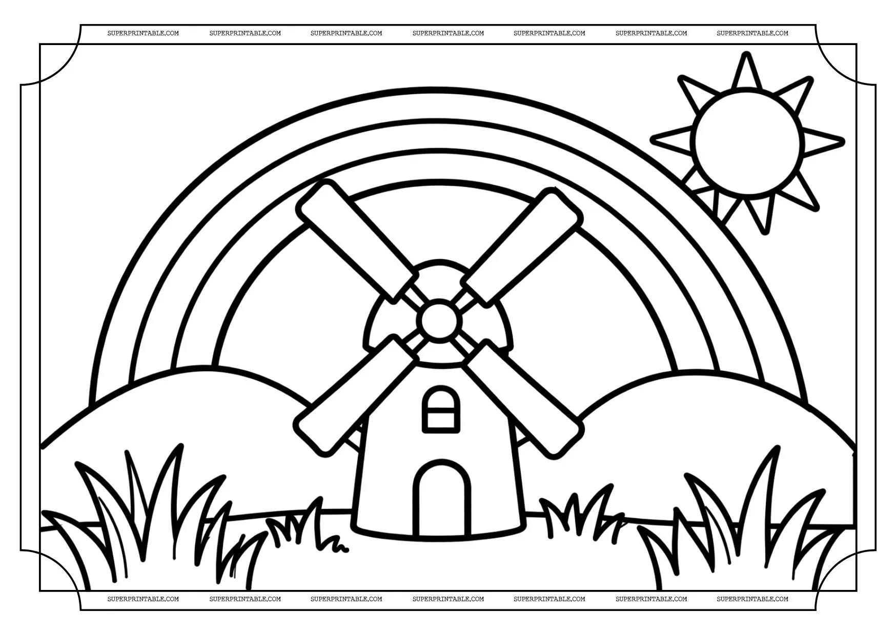 Preschool Rainbow Coloring Pages 3