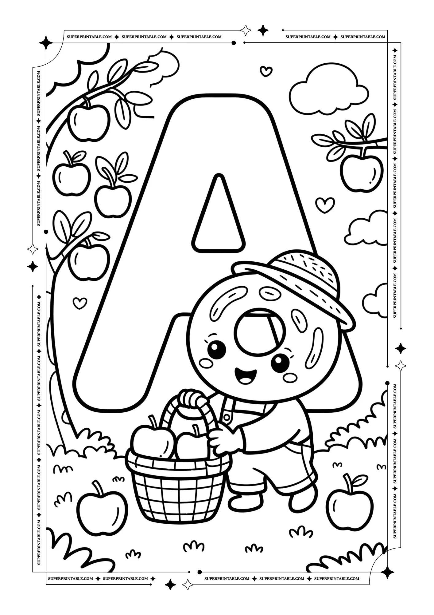 Pretzel Alphabet Coloring Pages 1