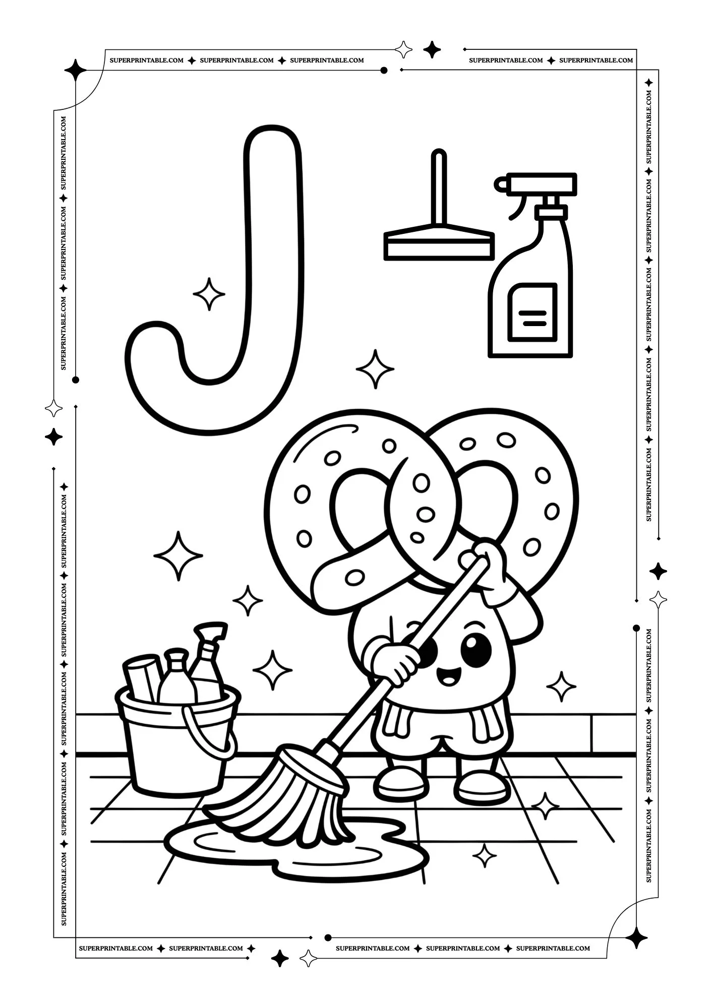 Pretzel Alphabet Coloring Pages 10