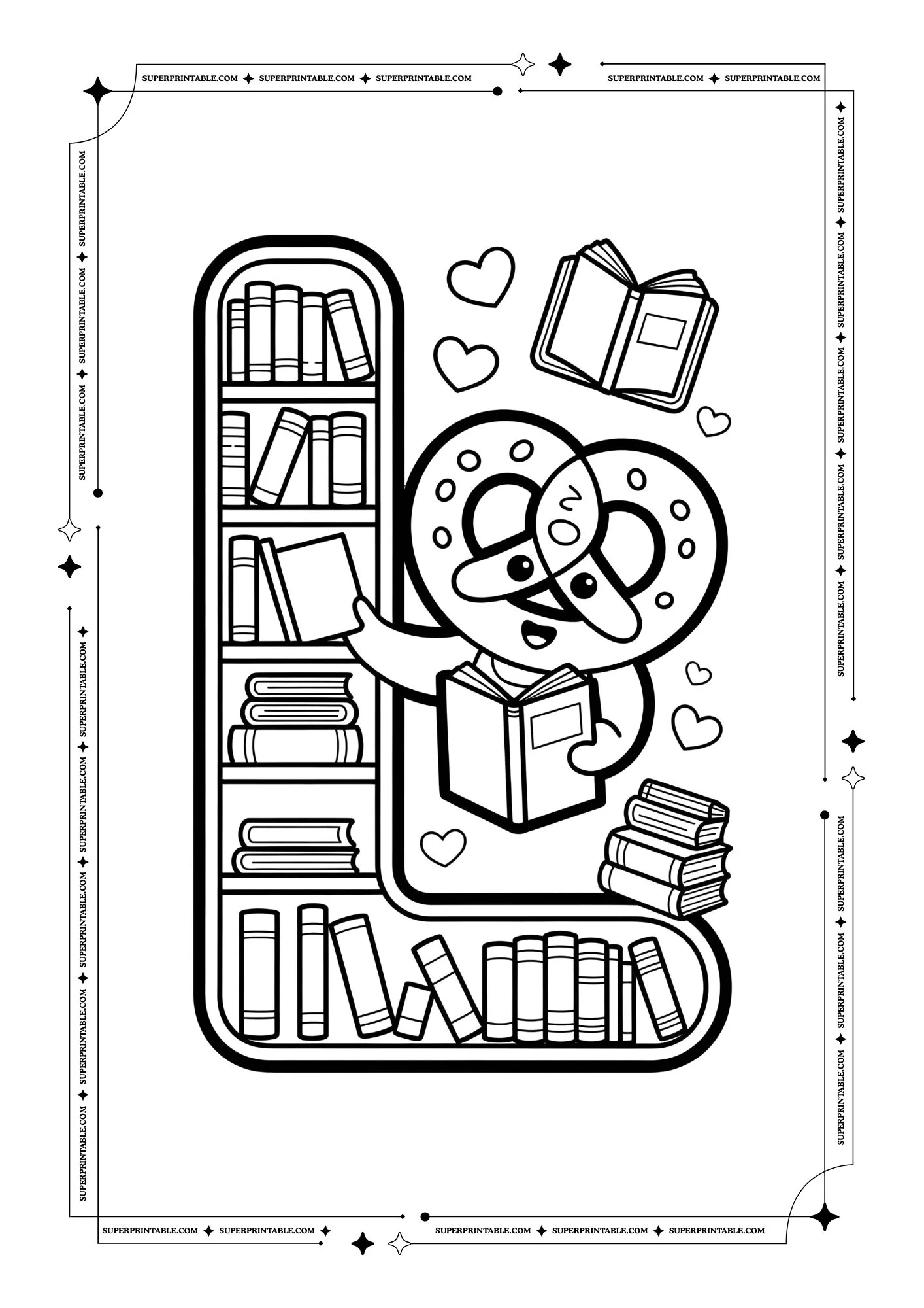 Pretzel Alphabet Coloring Pages 12