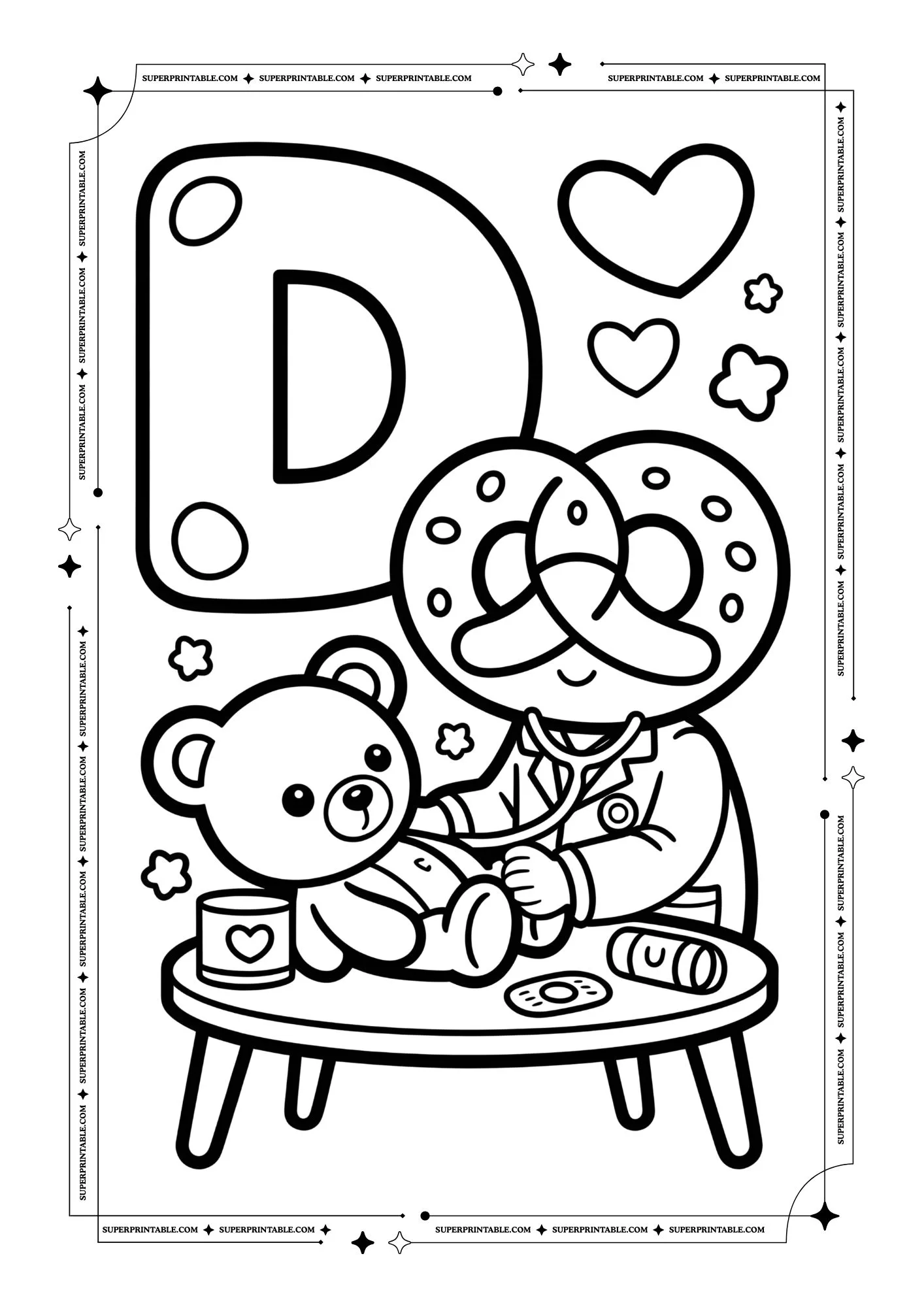 Pretzel Alphabet Coloring Pages 4