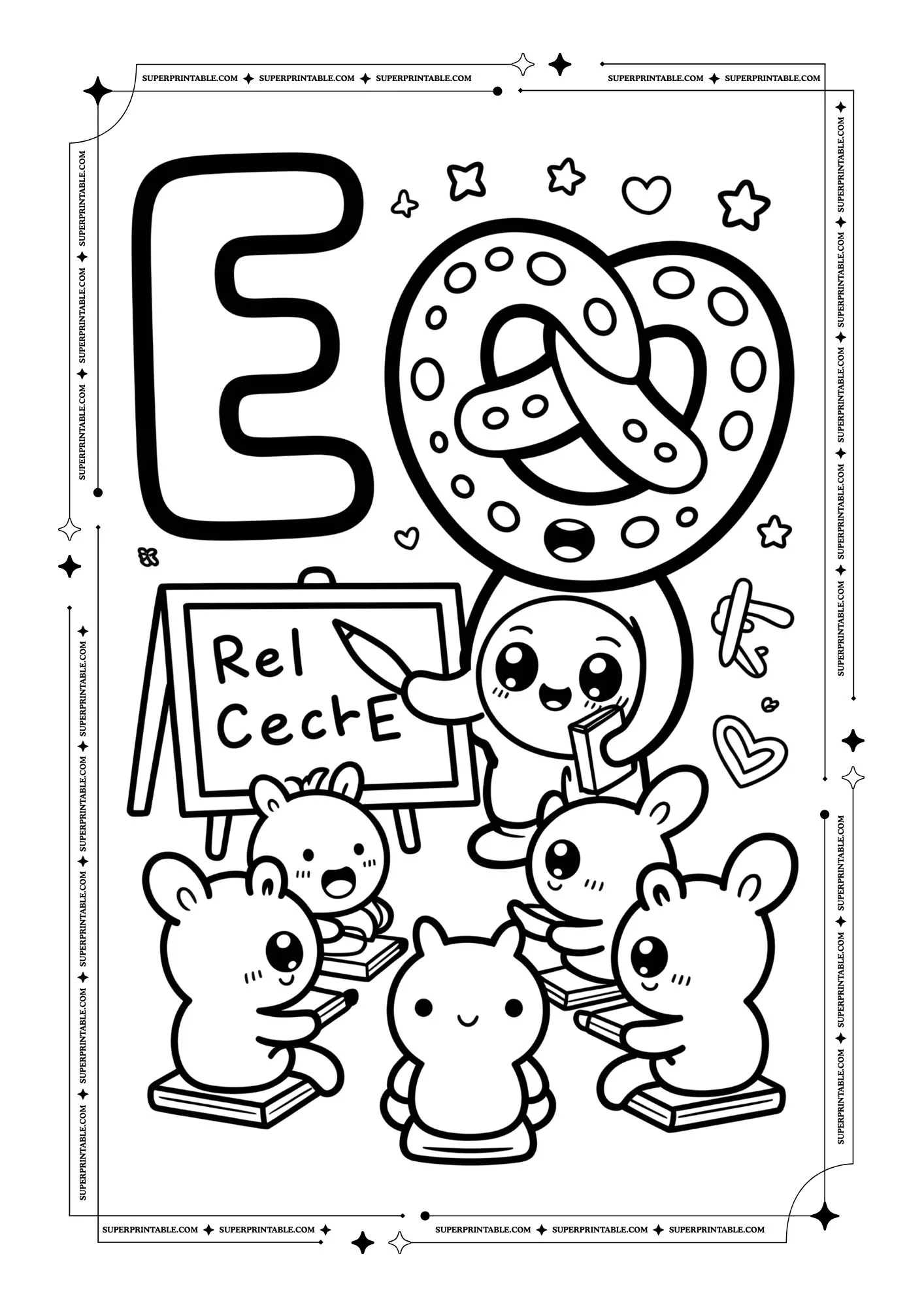Pretzel Alphabet Coloring Pages 5