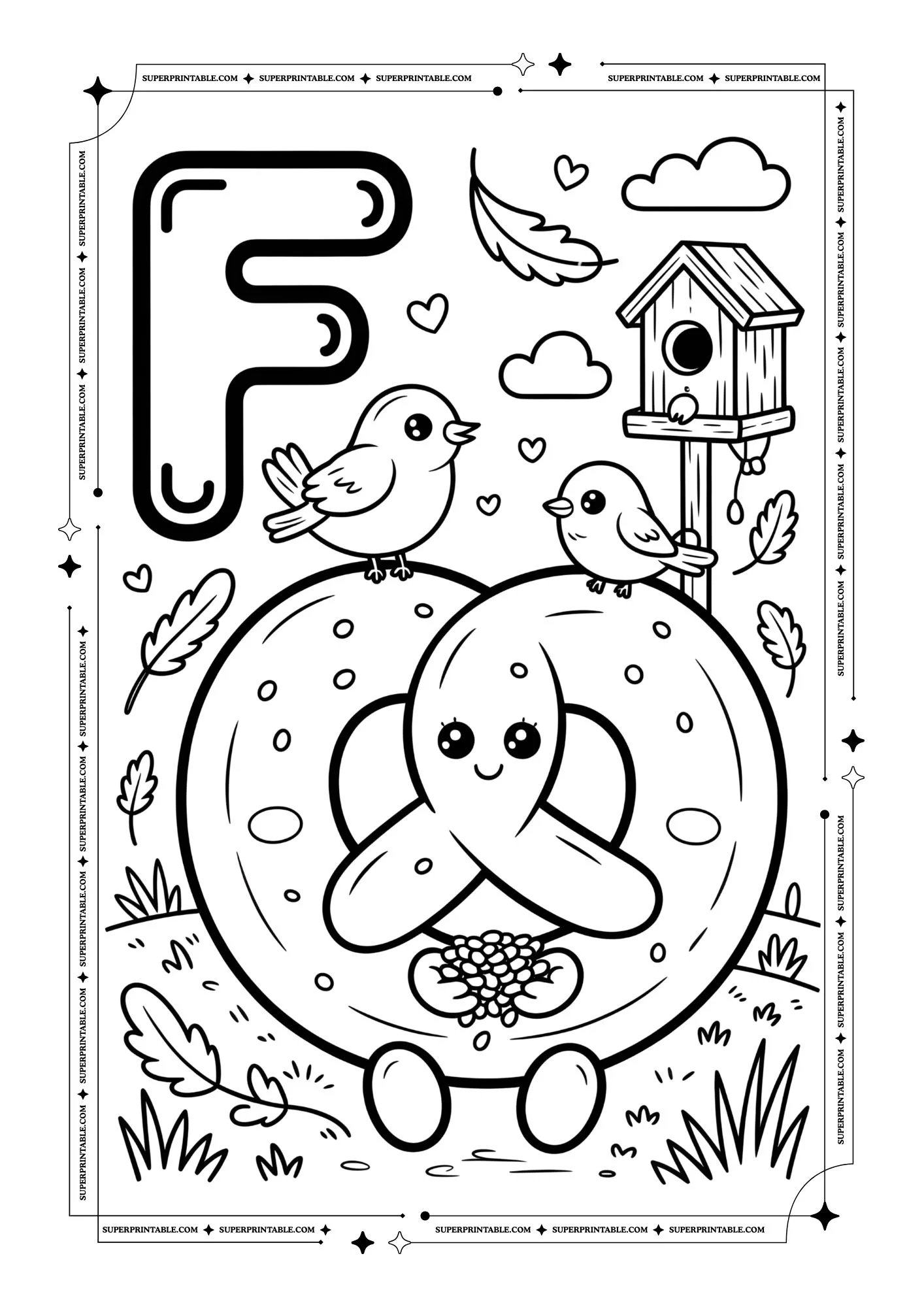 Pretzel Alphabet Coloring Pages 6