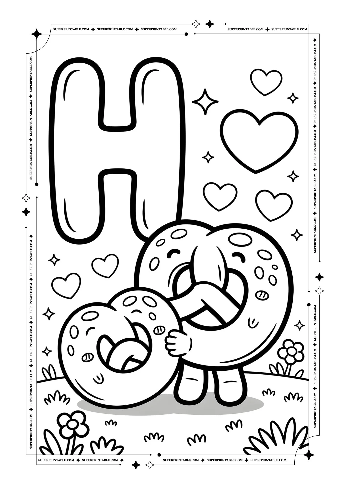 Pretzel Alphabet Coloring Pages 8