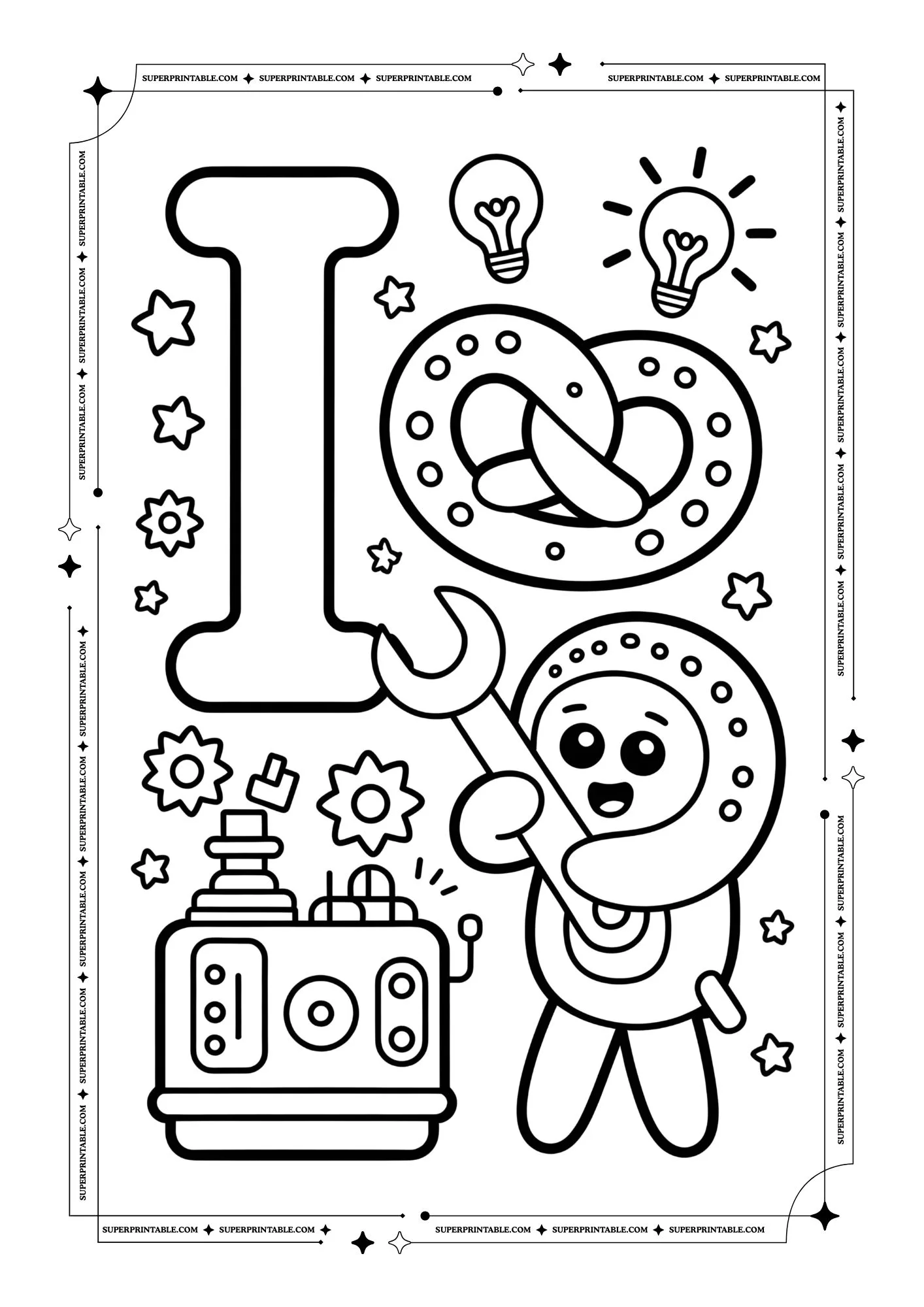 Pretzel Alphabet Coloring Pages 9