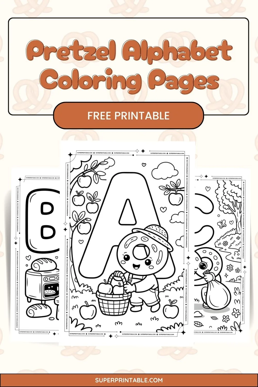 Pretzel Alphabet Coloring Pages Pinterest Image