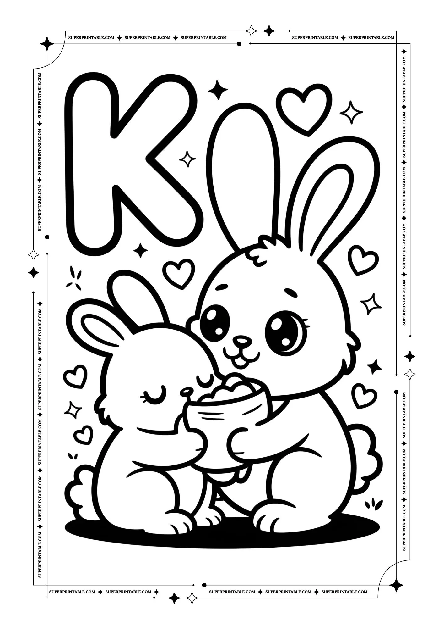 Rabbit Alphabet Coloring Pages 11