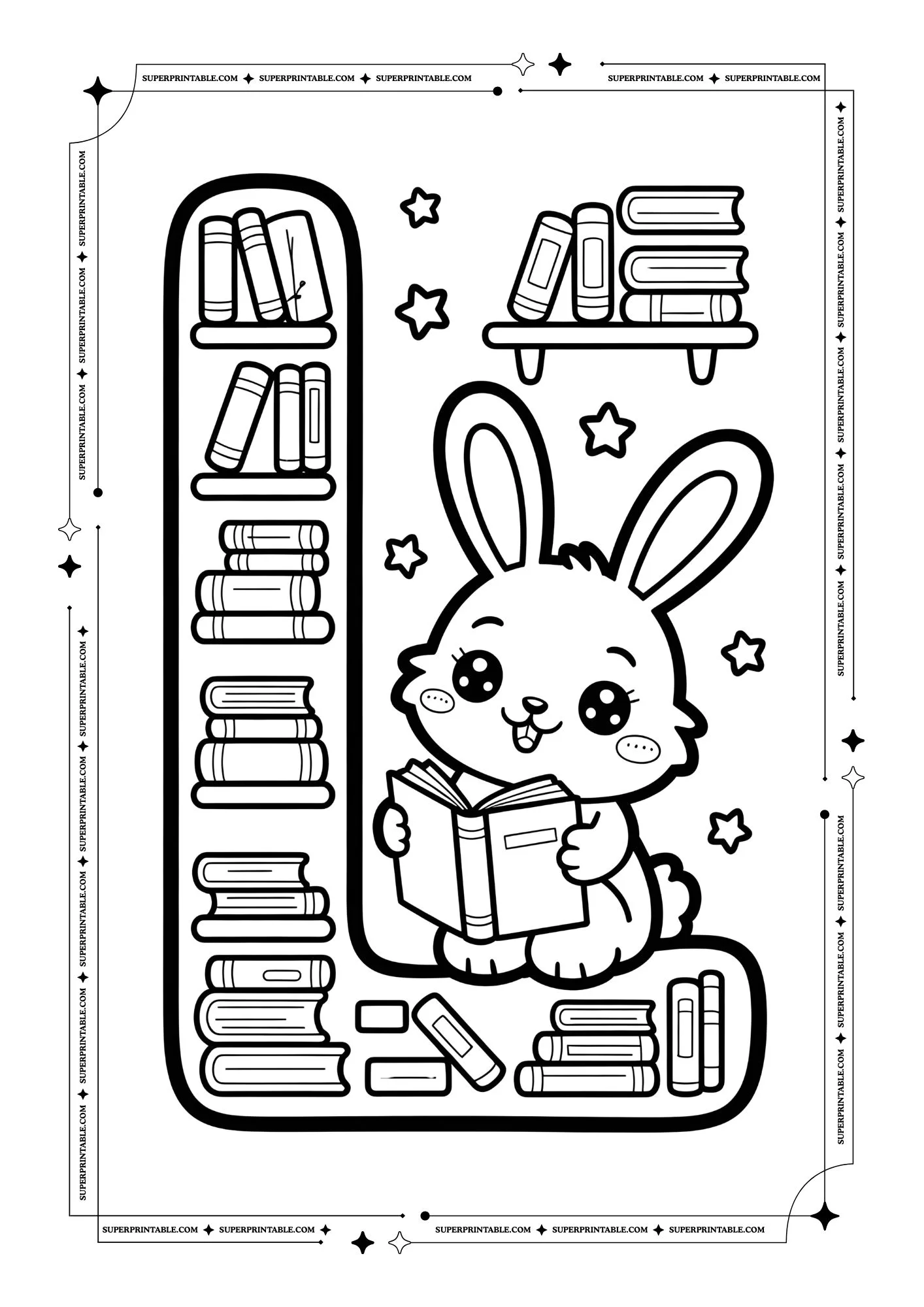 Rabbit Alphabet Coloring Pages 12