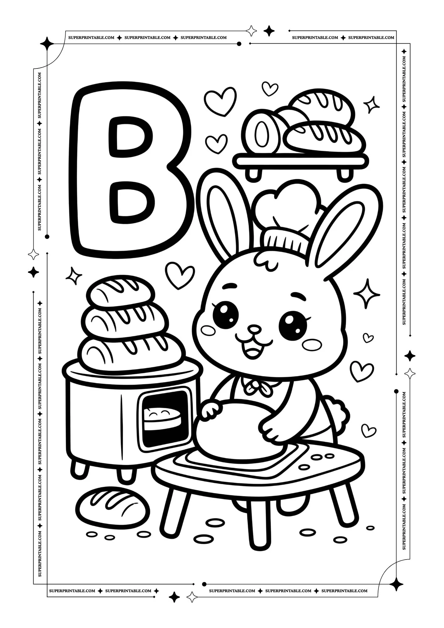Rabbit Alphabet Coloring Pages 2
