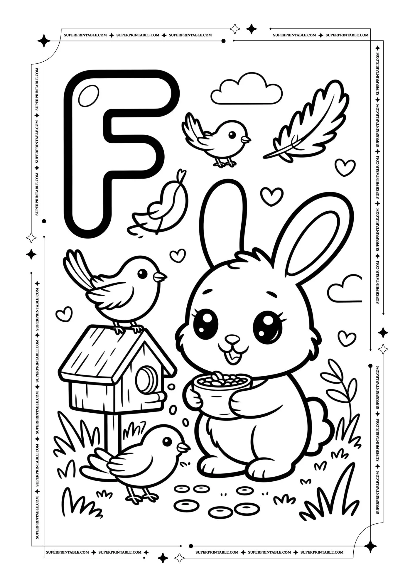 Rabbit Alphabet Coloring Pages 6