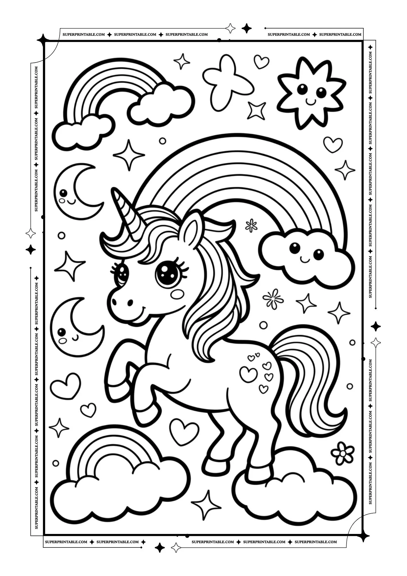 Rainbow Coloring Pages 1
