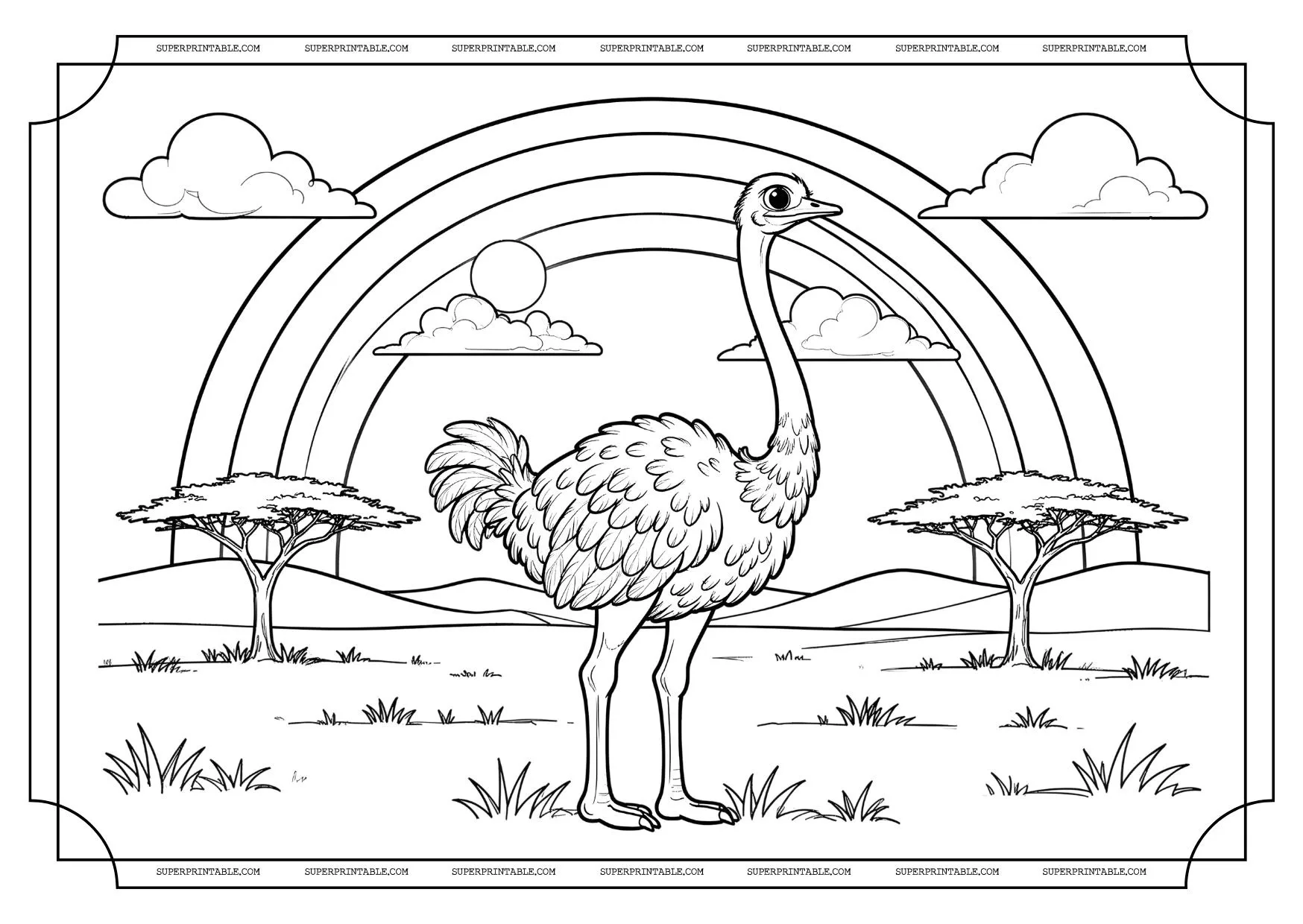Rainbows and Unicorn Coloring Pages 3
