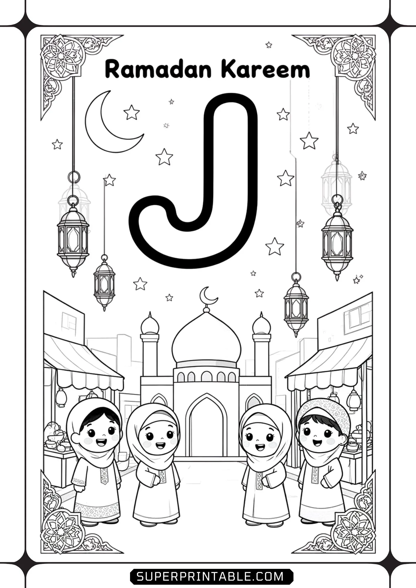 Ramadan Kareem Alphabet Coloring Pages 10