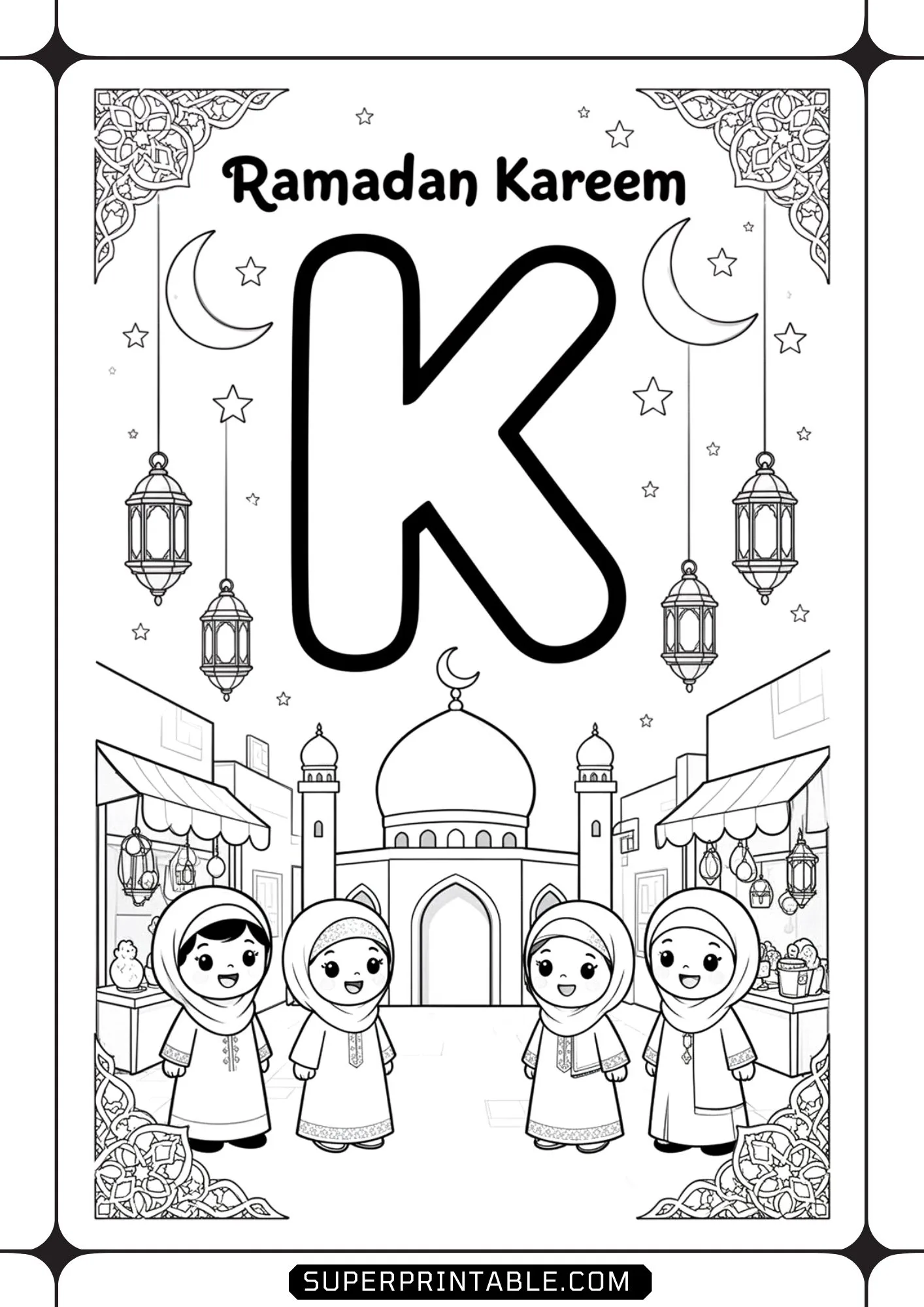 Ramadan Kareem Alphabet Coloring Pages 11