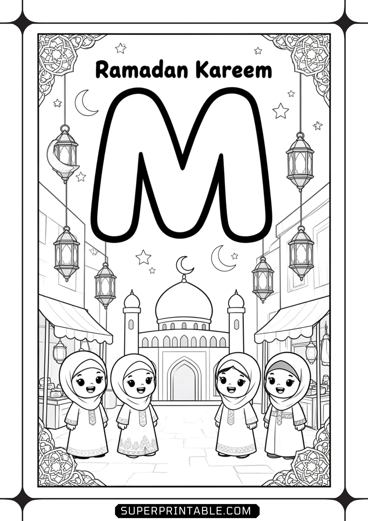 Ramadan Kareem Alphabet Coloring Pages 13