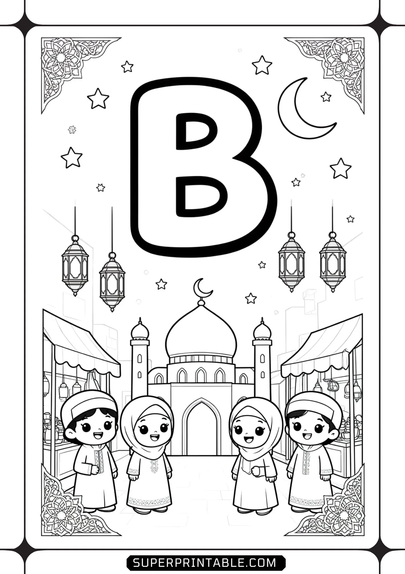 Ramadan Kareem Alphabet Coloring Pages 2