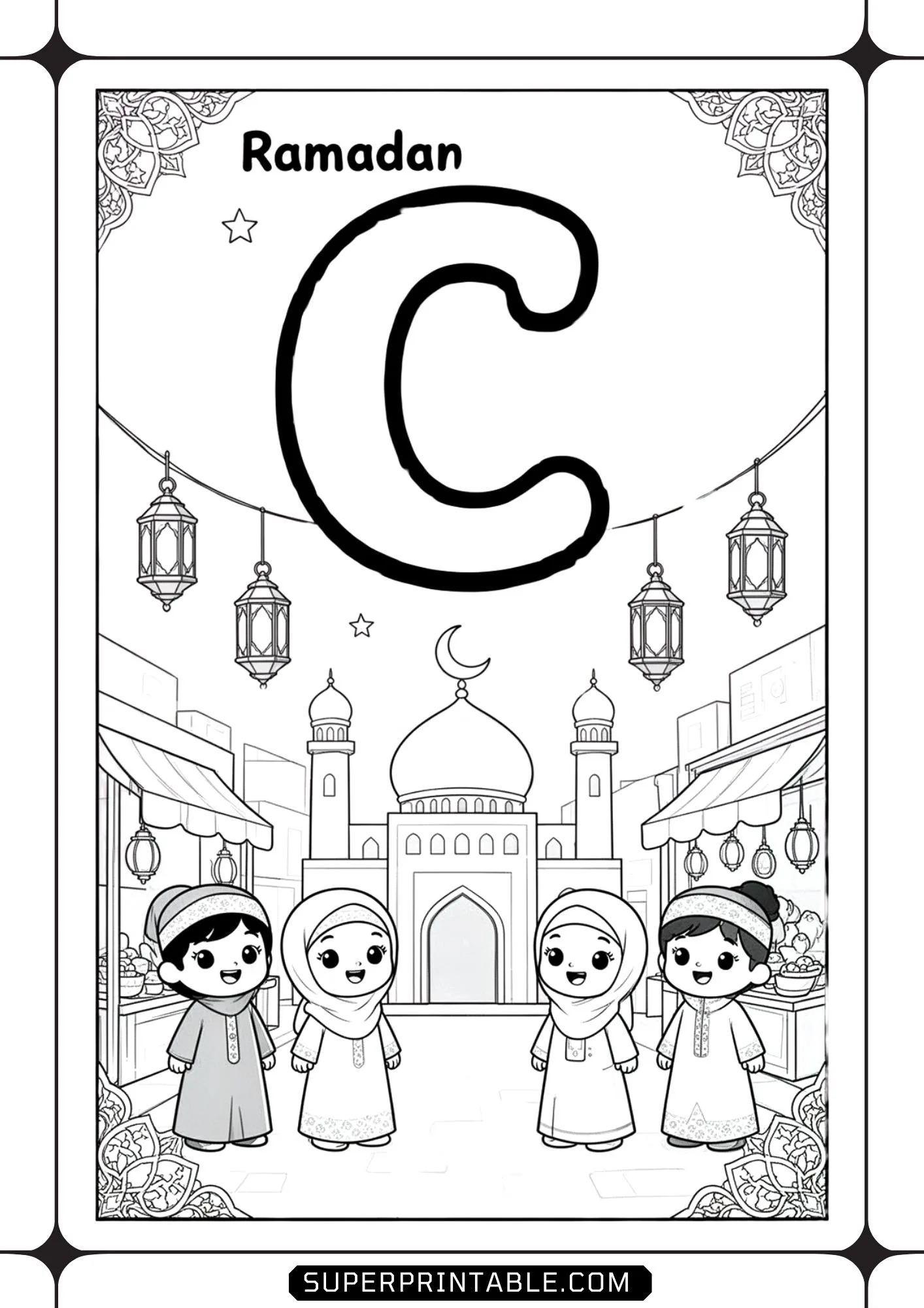 Ramadan Kareem Alphabet Coloring Pages 3