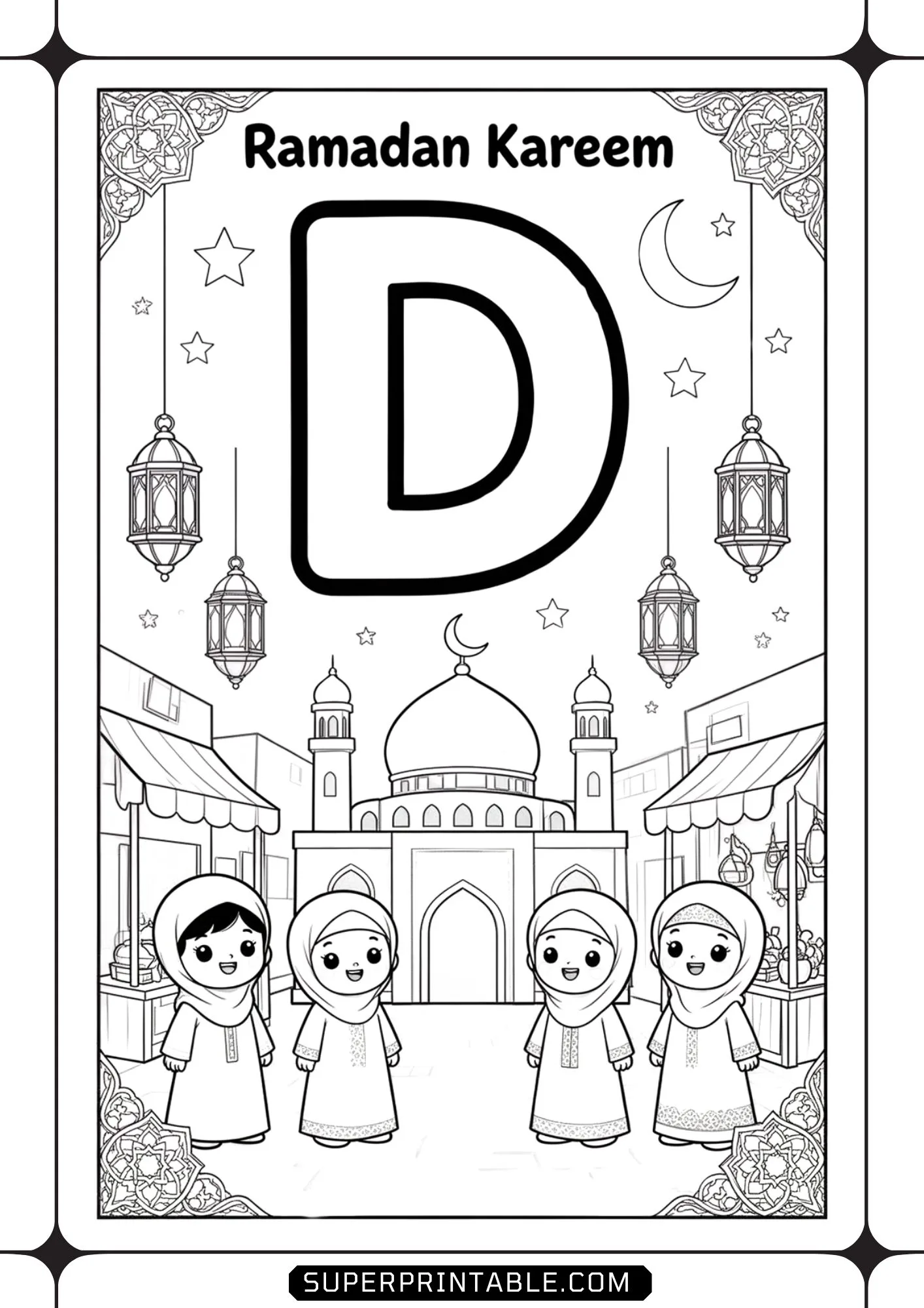 Ramadan Kareem Alphabet Coloring Pages 4