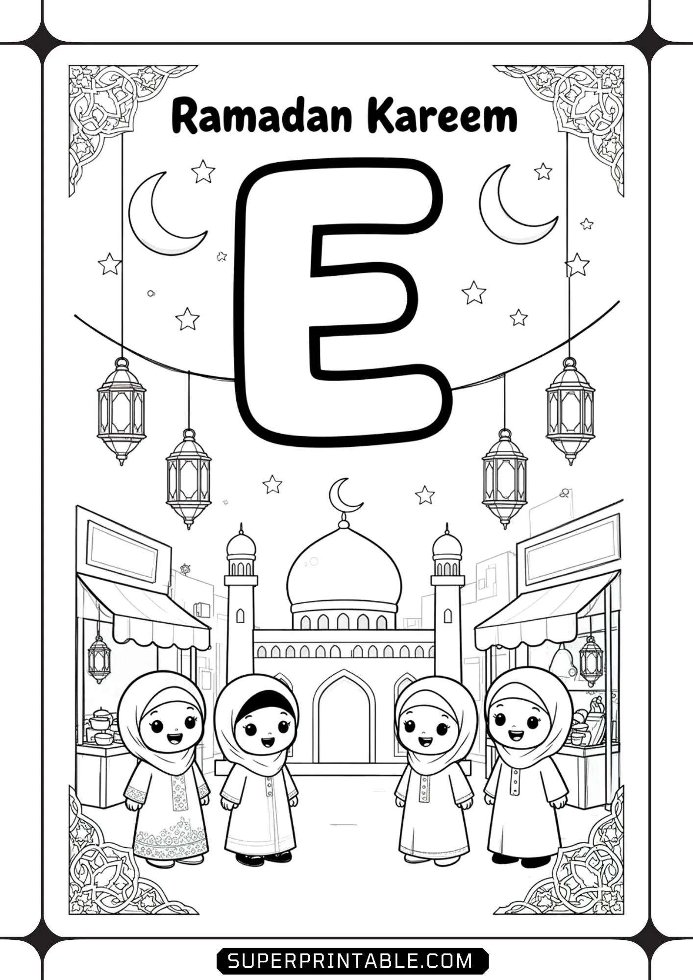 Ramadan Kareem Alphabet Coloring Pages 5