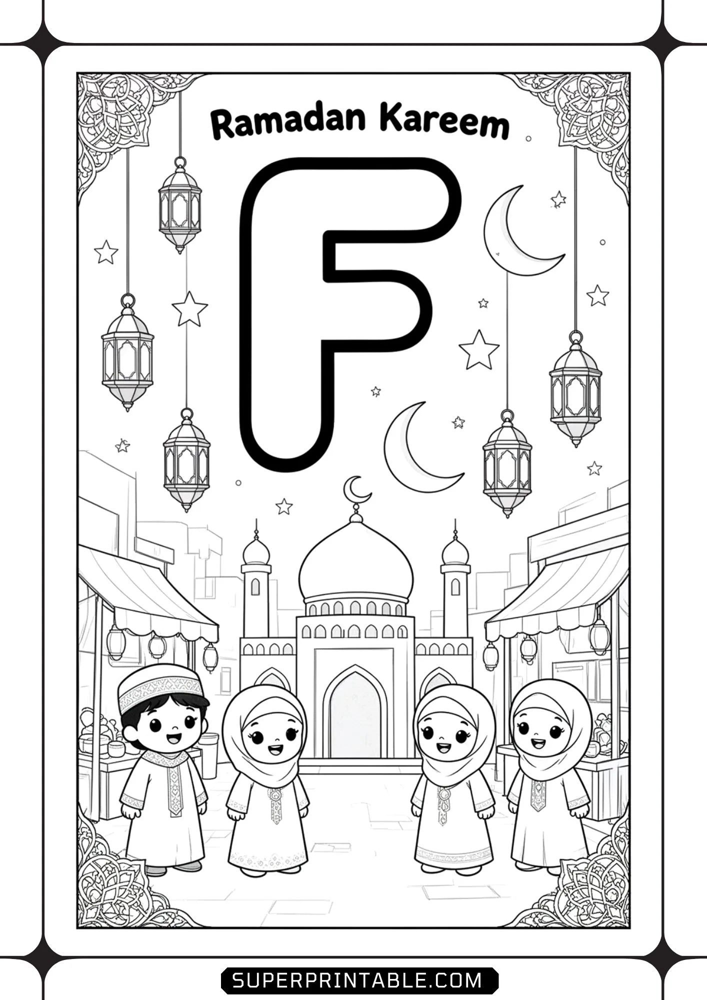 Ramadan Kareem Alphabet Coloring Pages 6