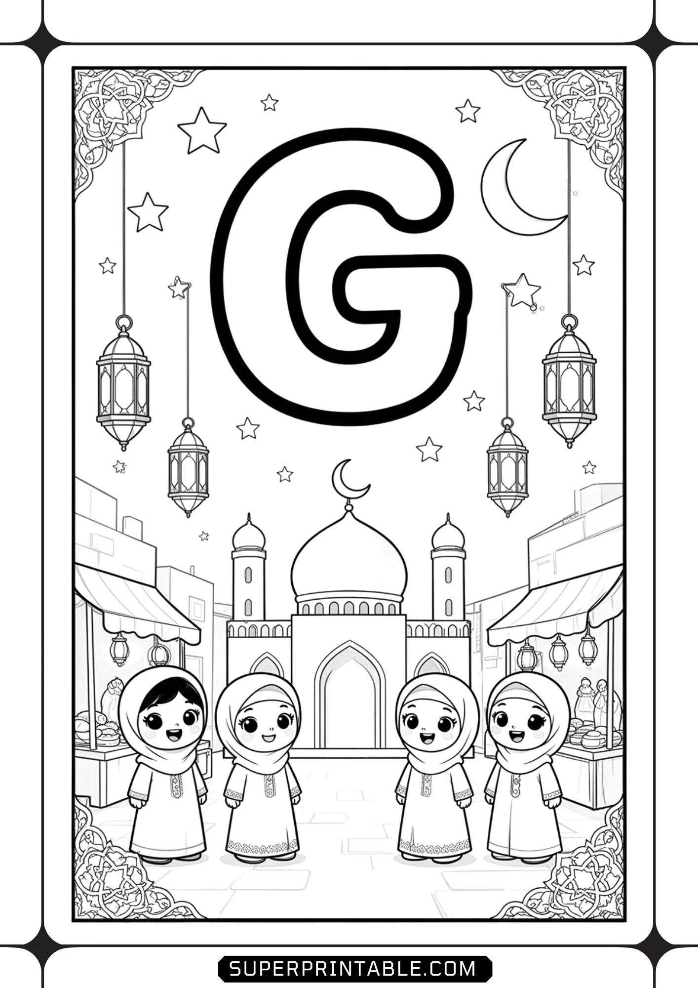 Ramadan Kareem Alphabet Coloring Pages 7