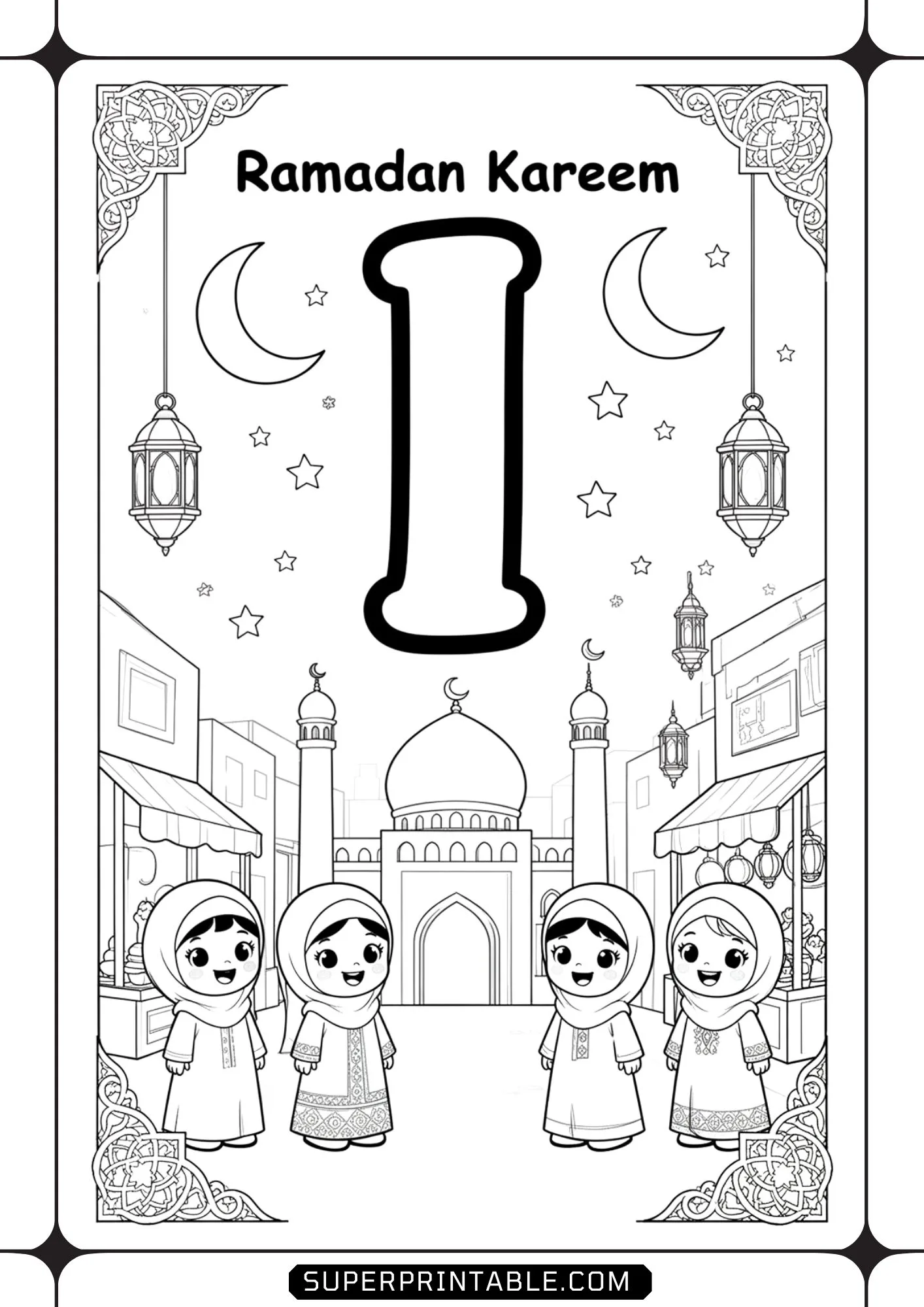 Ramadan Kareem Alphabet Coloring Pages 9