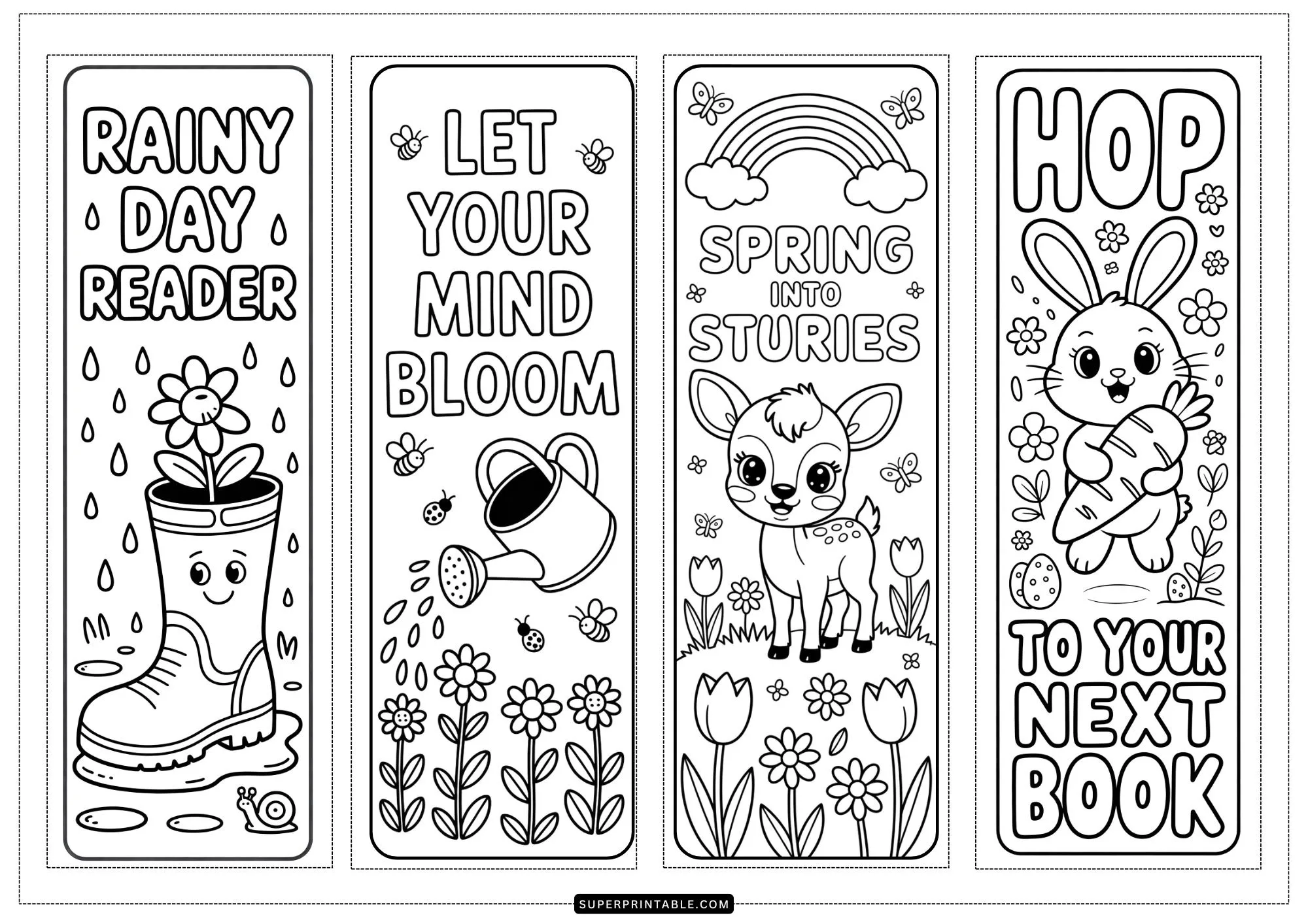 Seasonal Bookmarks Coloring Collection 1