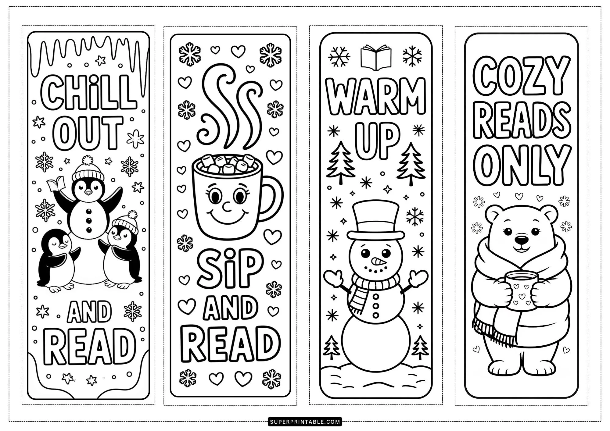 Seasonal Bookmarks Coloring Collection 2
