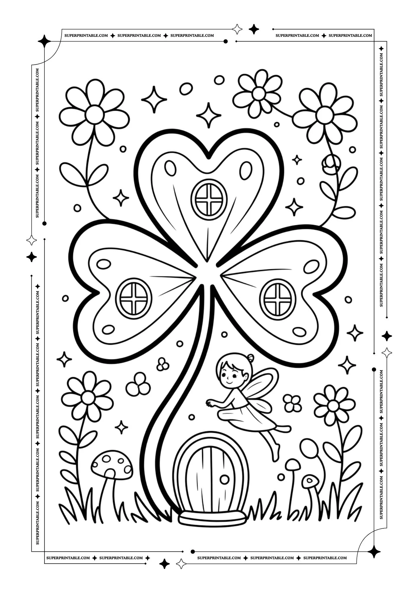 Shamrock Coloring Pages 4