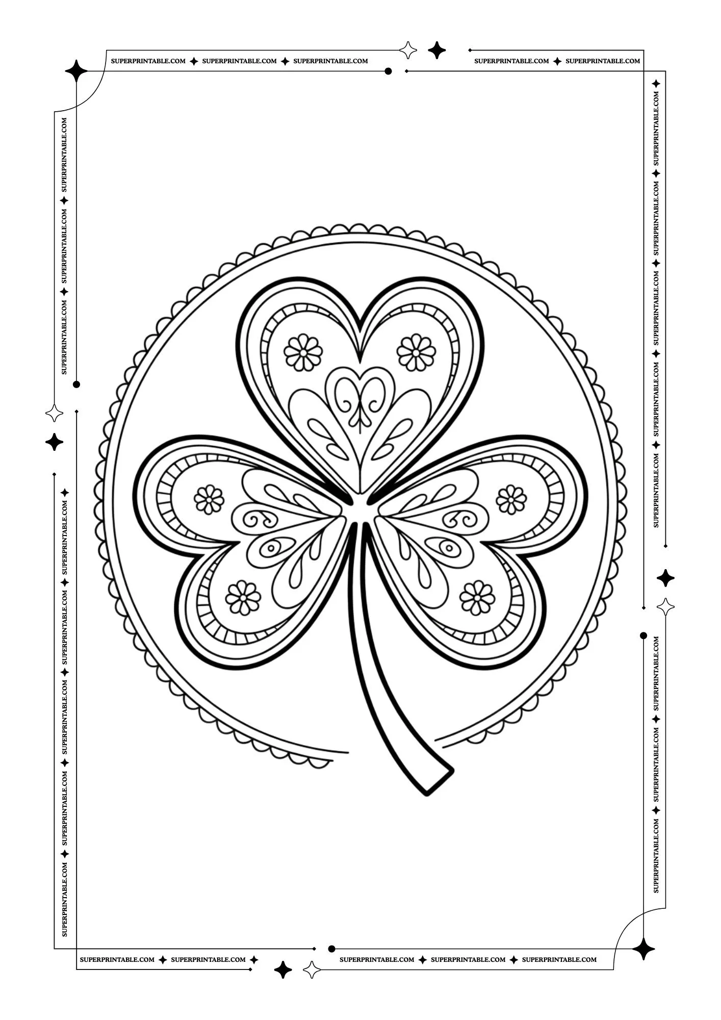 Shamrock Coloring Pages 7