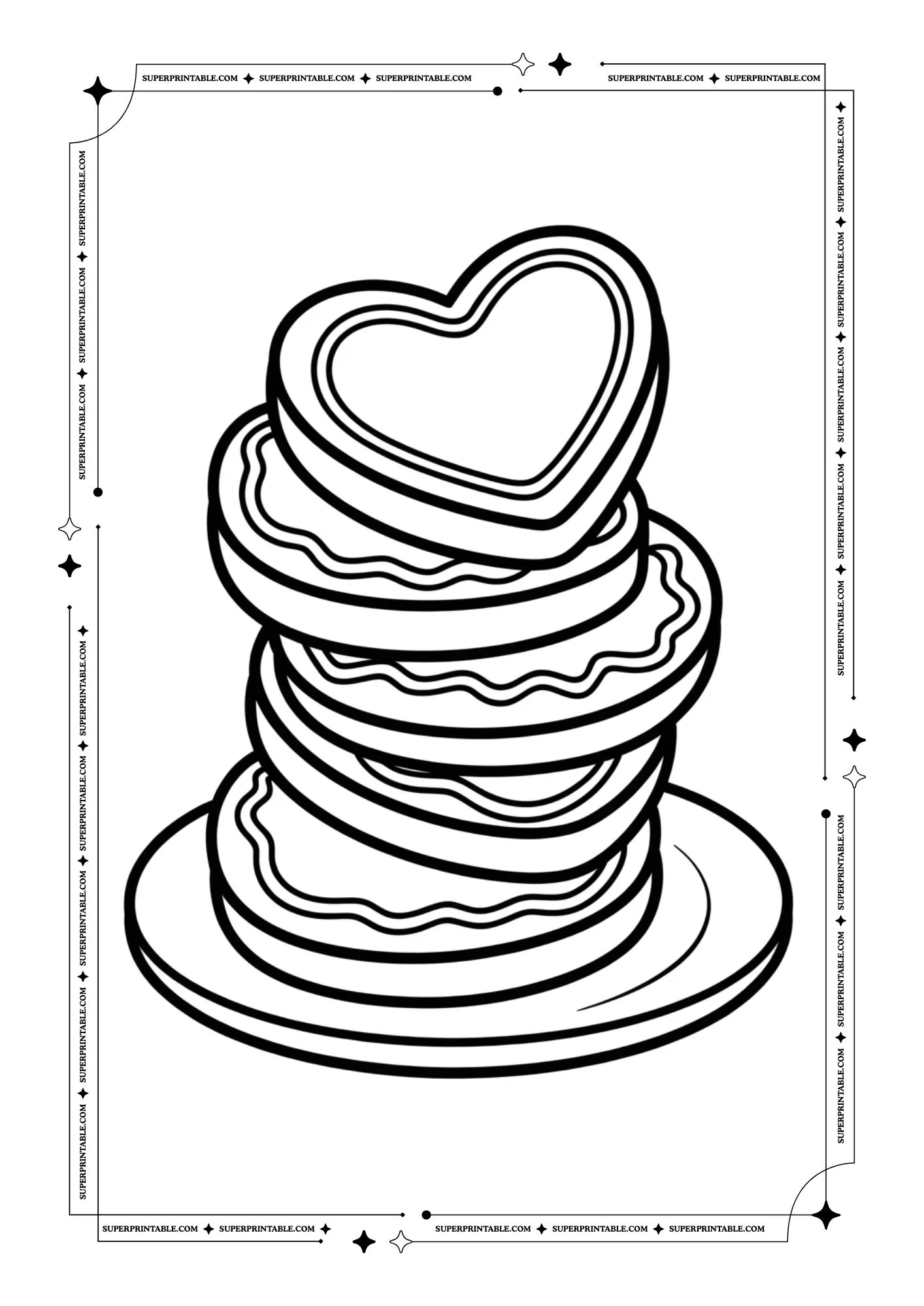 Simple Valentines Coloring Pages 2