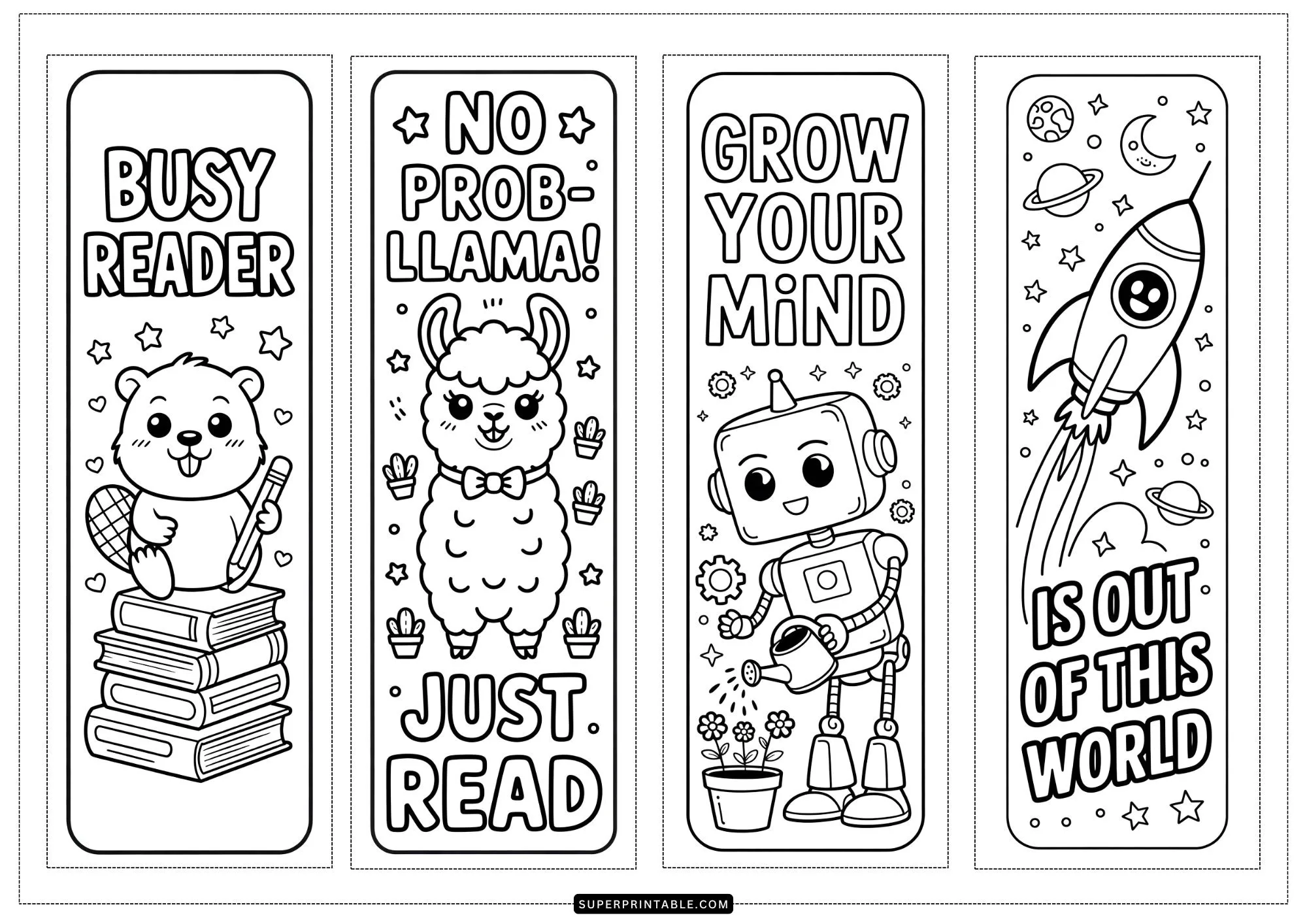 Spring Bookmarks Coloring Collection 1