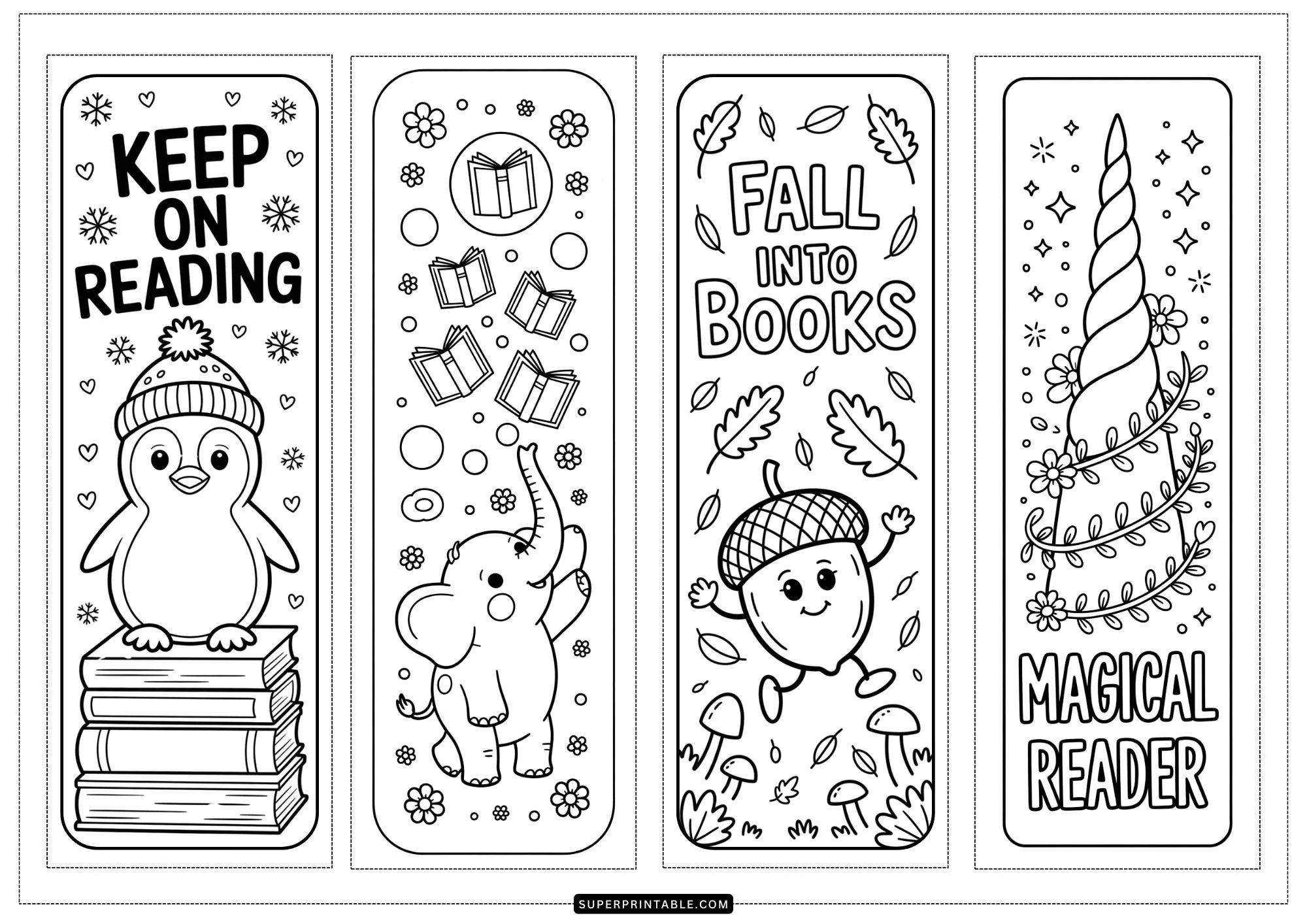 Spring Bookmarks Coloring Collection 2