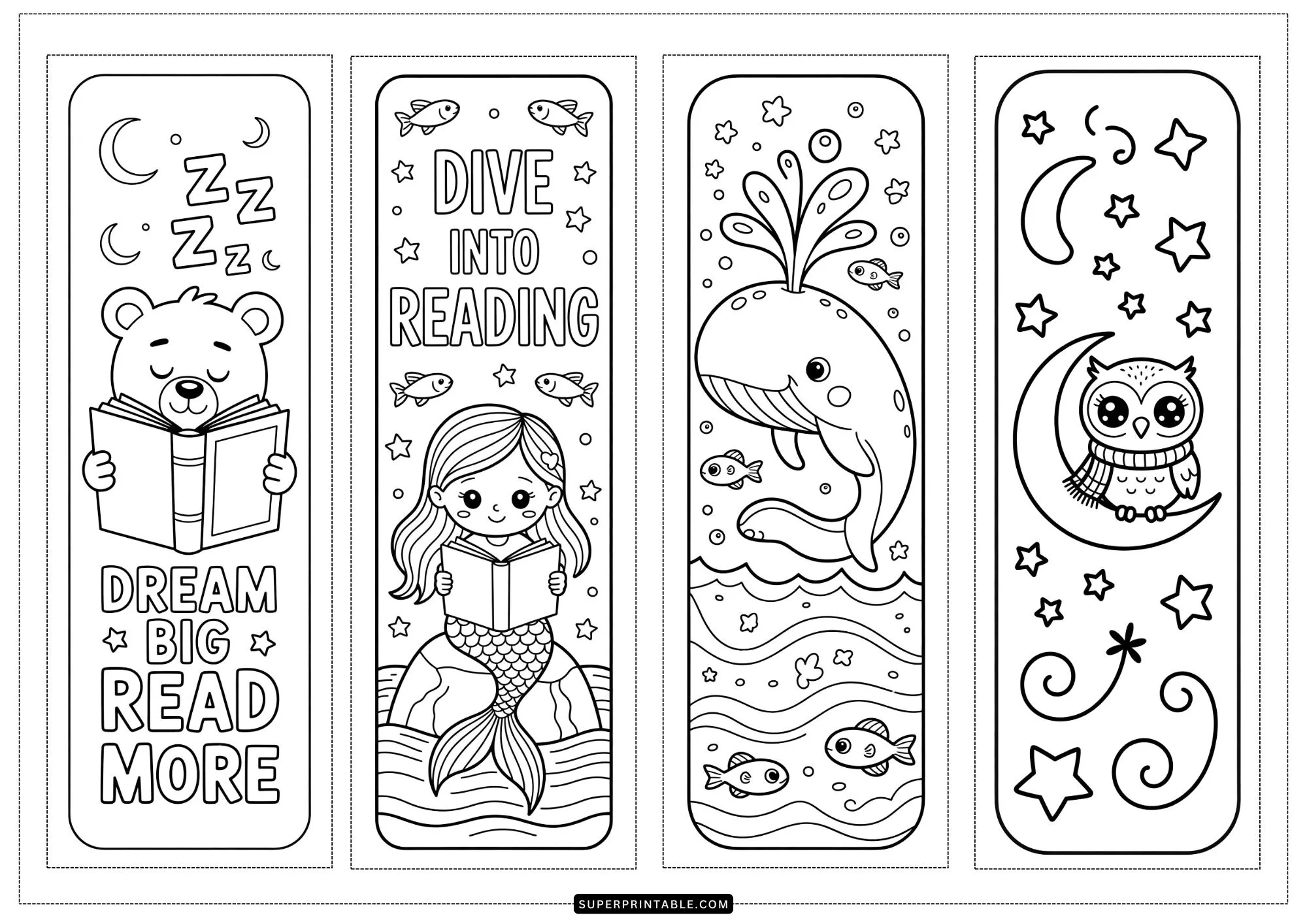 Spring Bookmarks Coloring Collection 3