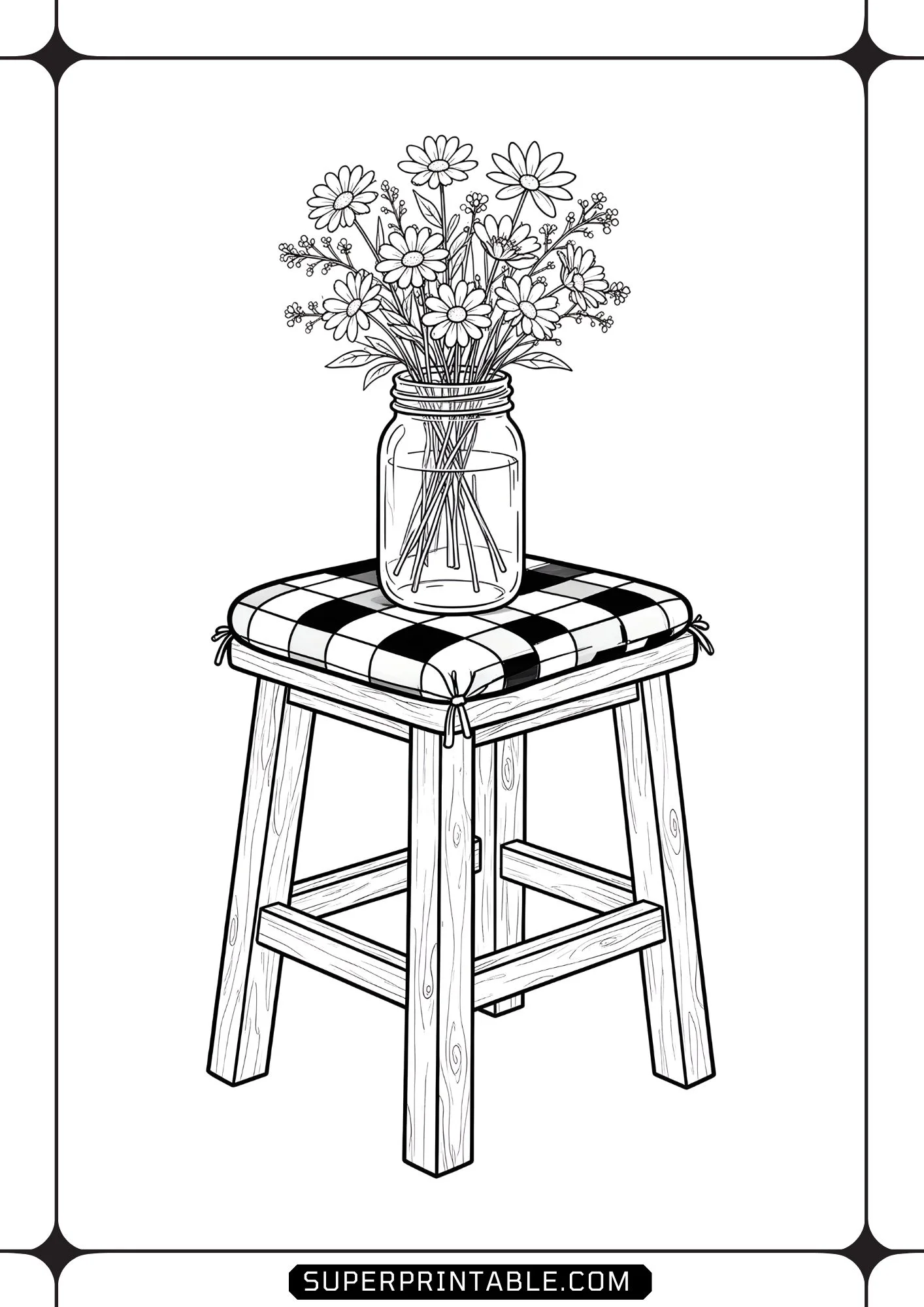 Spring Gingham Treasures Coloring Pages 13