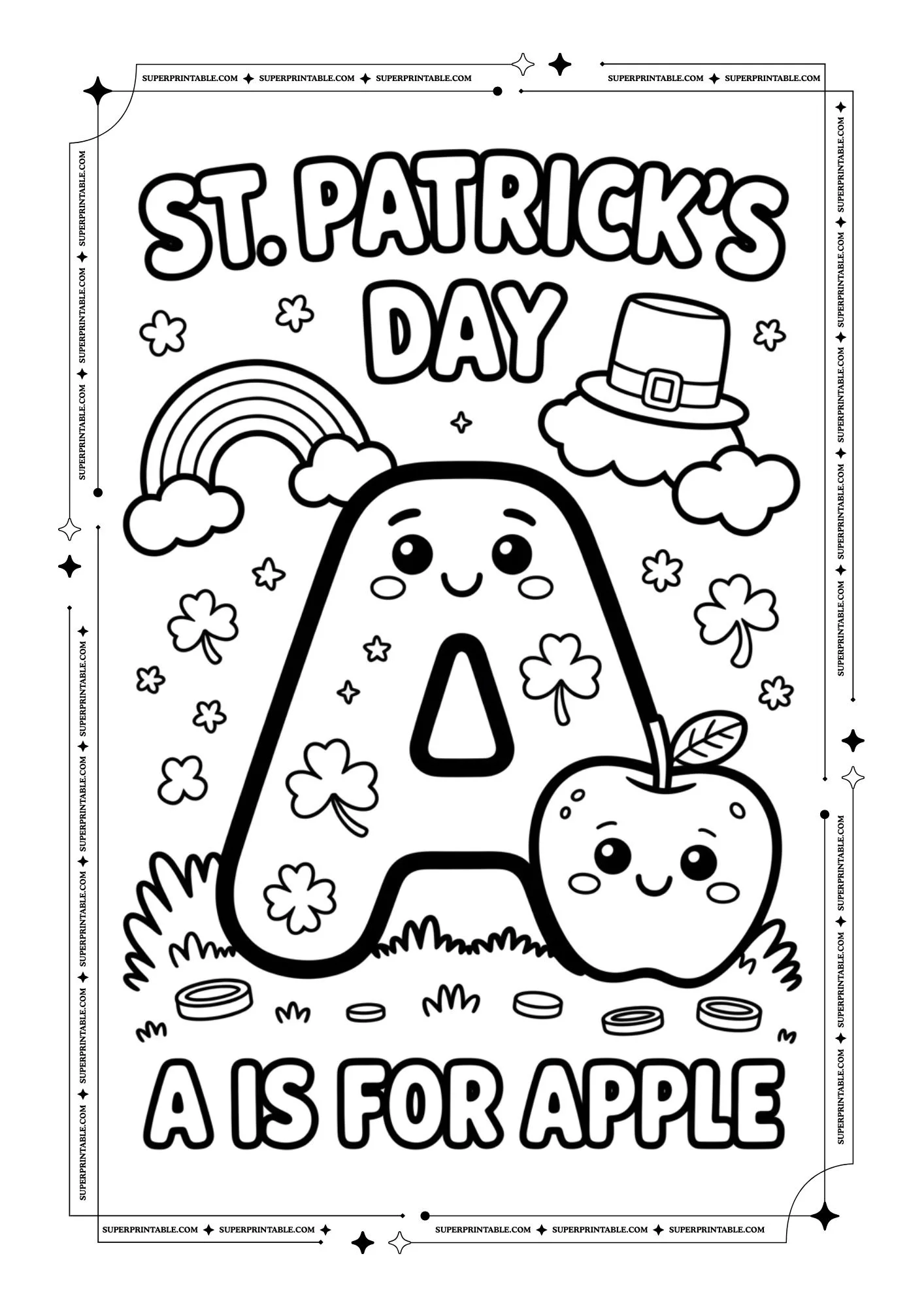 St. Patrick's Alphabet Coloring Pages 1