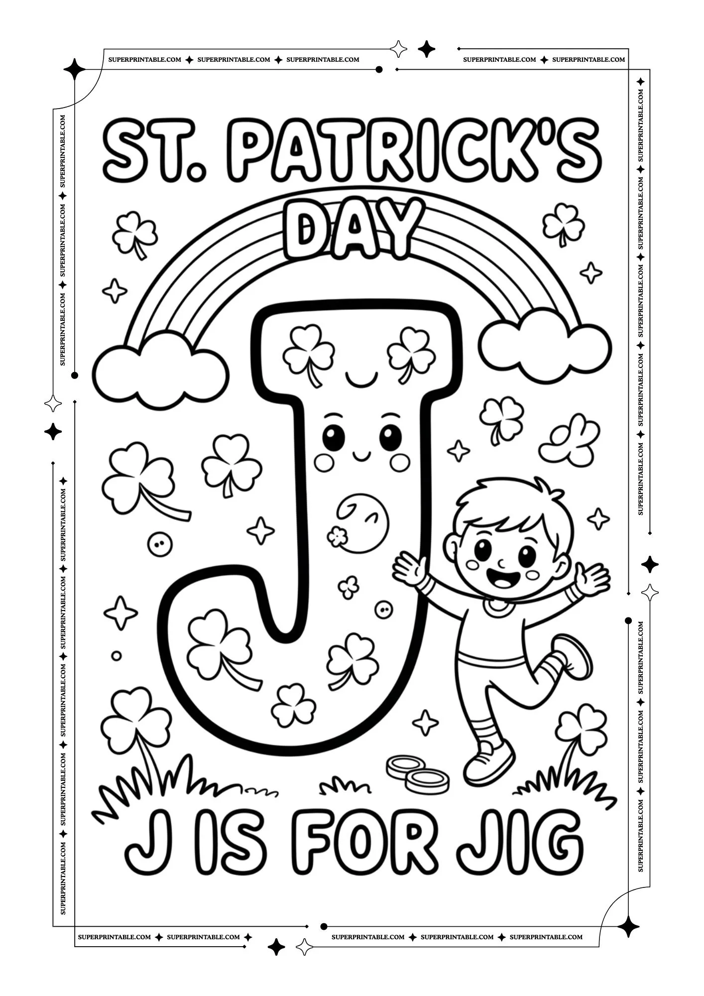 St. Patrick's Alphabet Coloring Pages 10