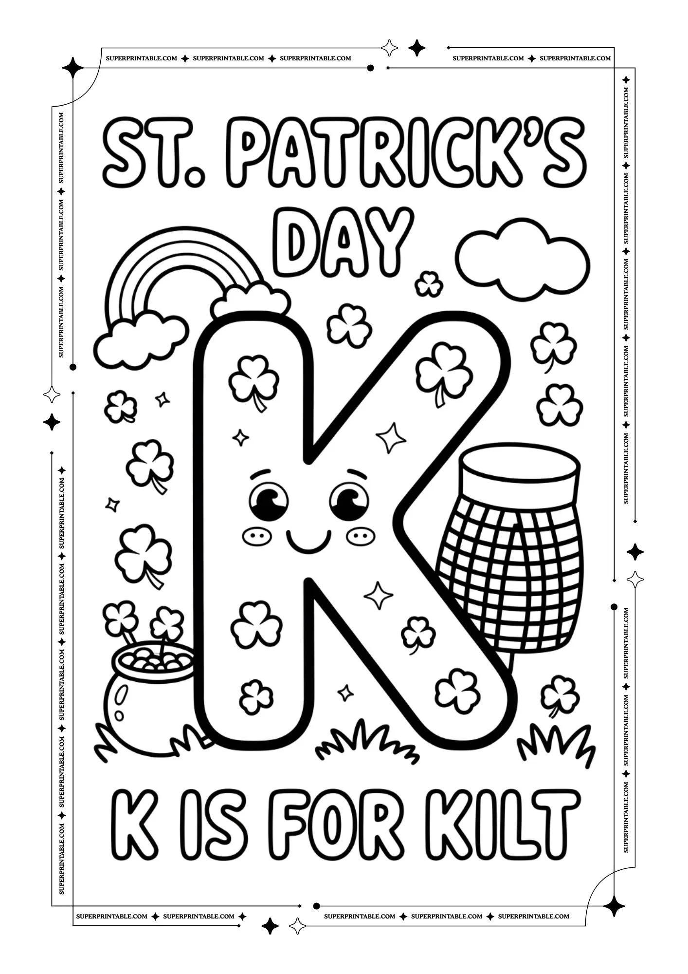St. Patrick's Alphabet Coloring Pages 11