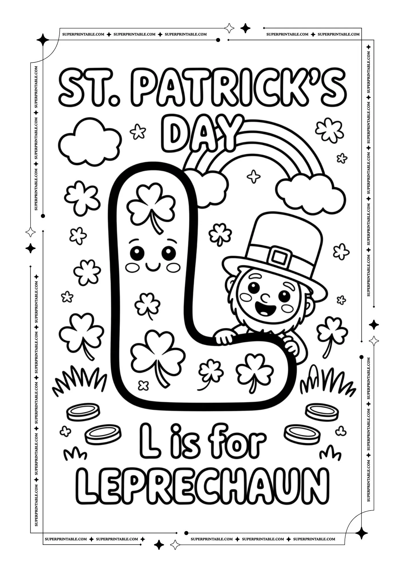 St. Patrick's Alphabet Coloring Pages 12