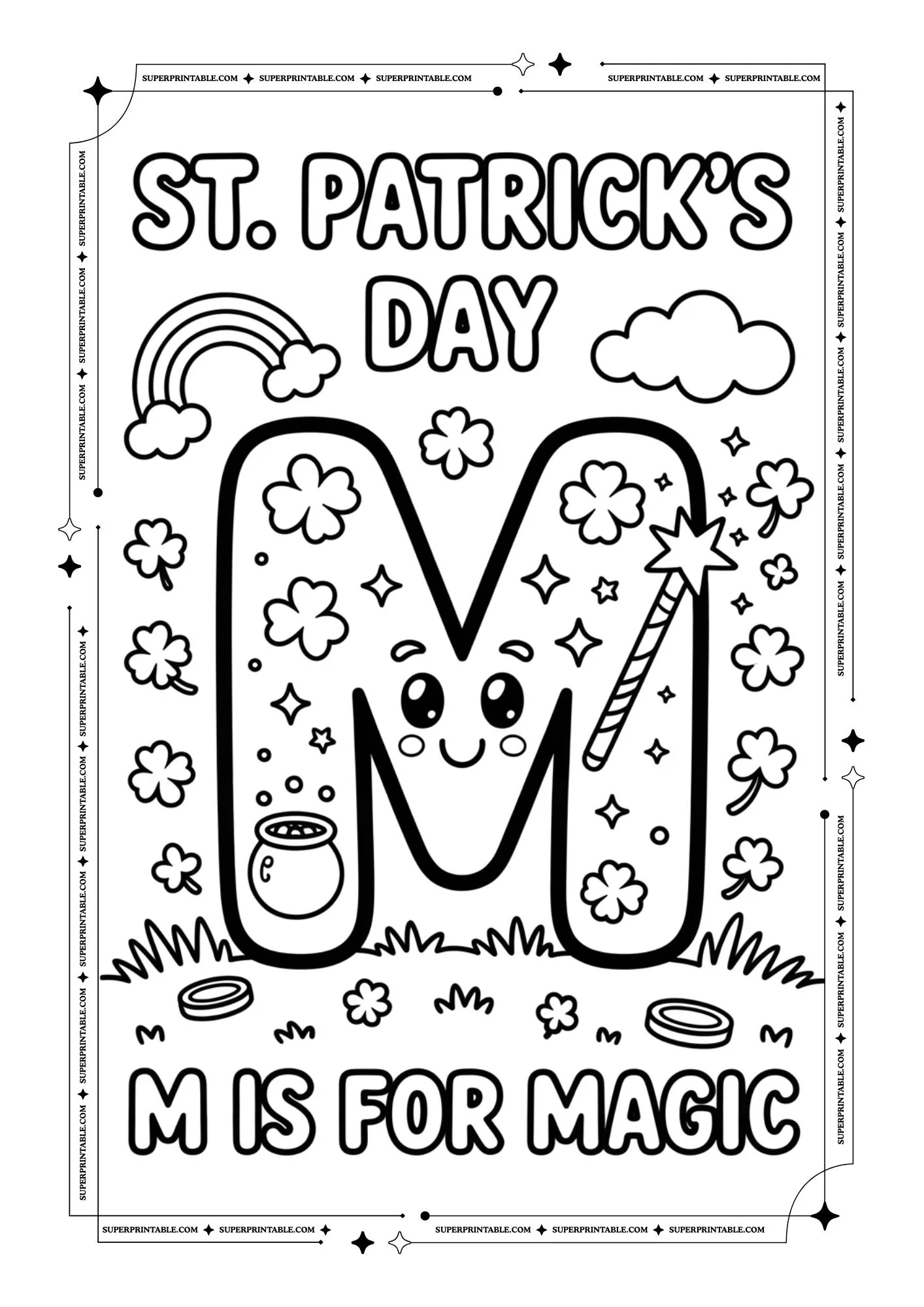 St. Patrick's Alphabet Coloring Pages 13
