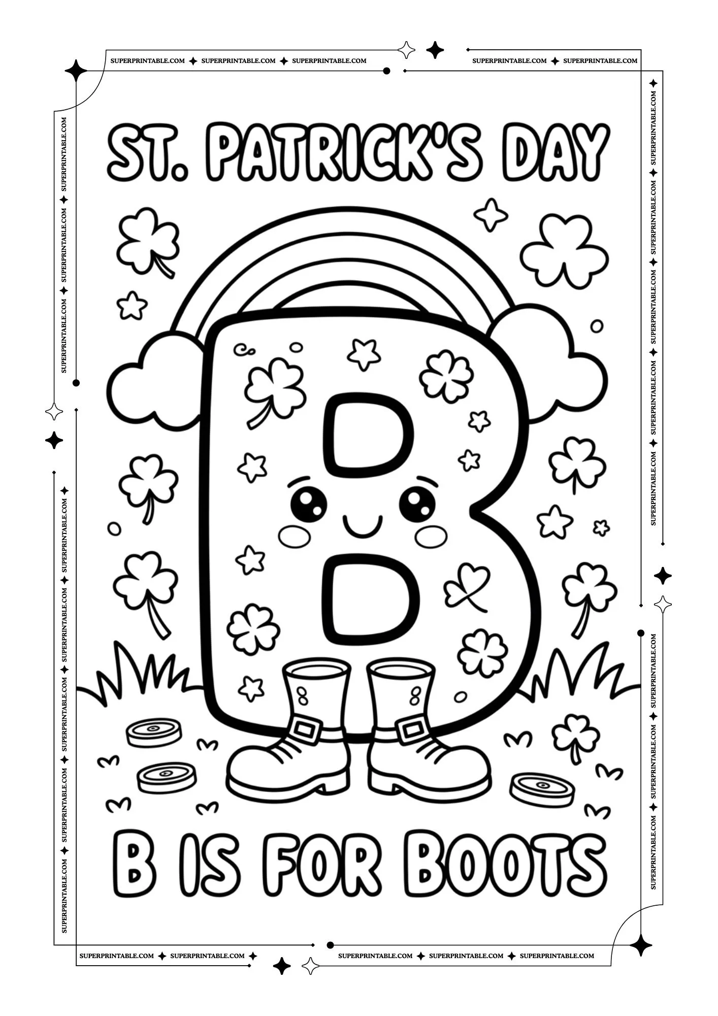 St. Patrick's Alphabet Coloring Pages 2