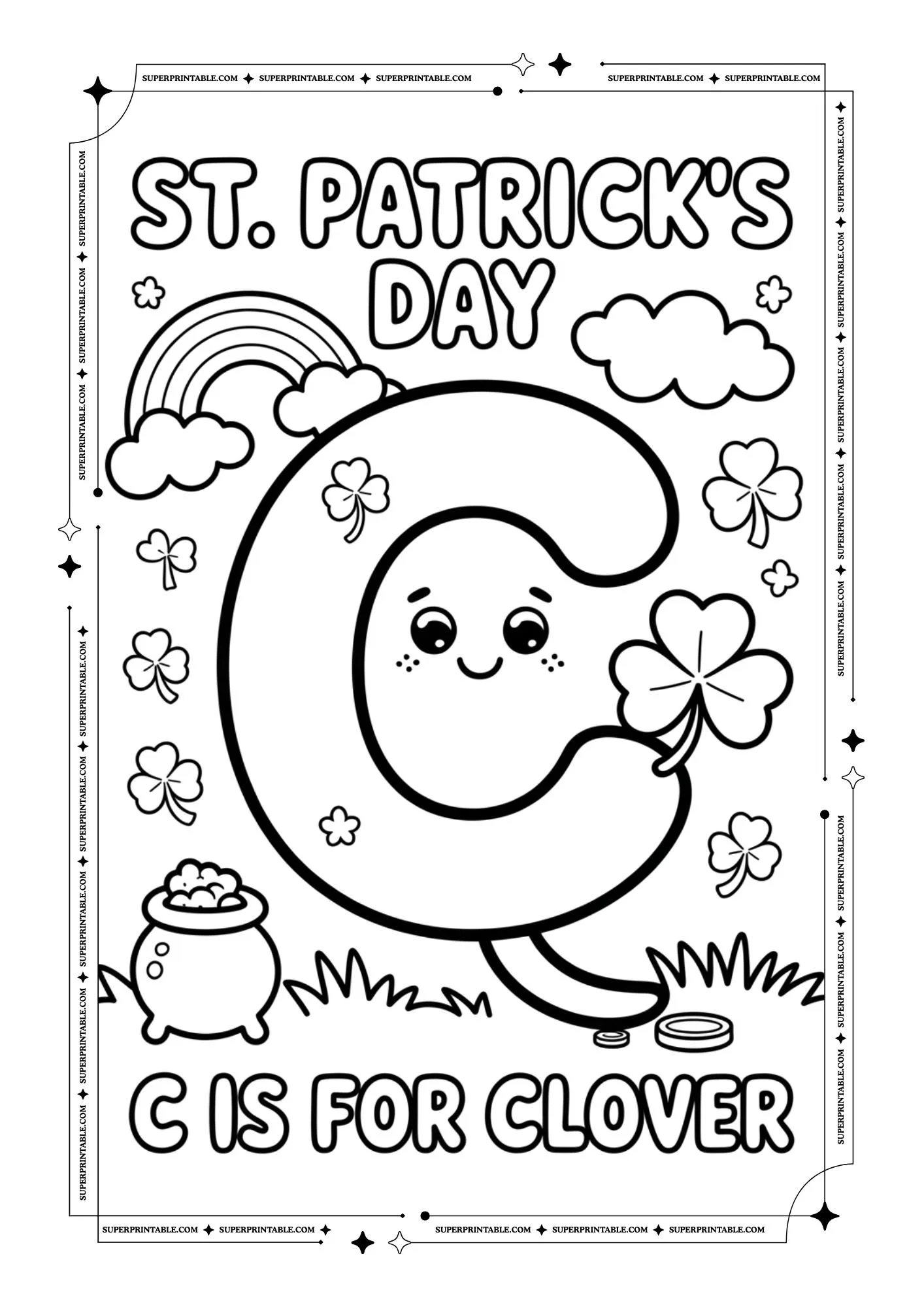St. Patrick's Alphabet Coloring Pages 3
