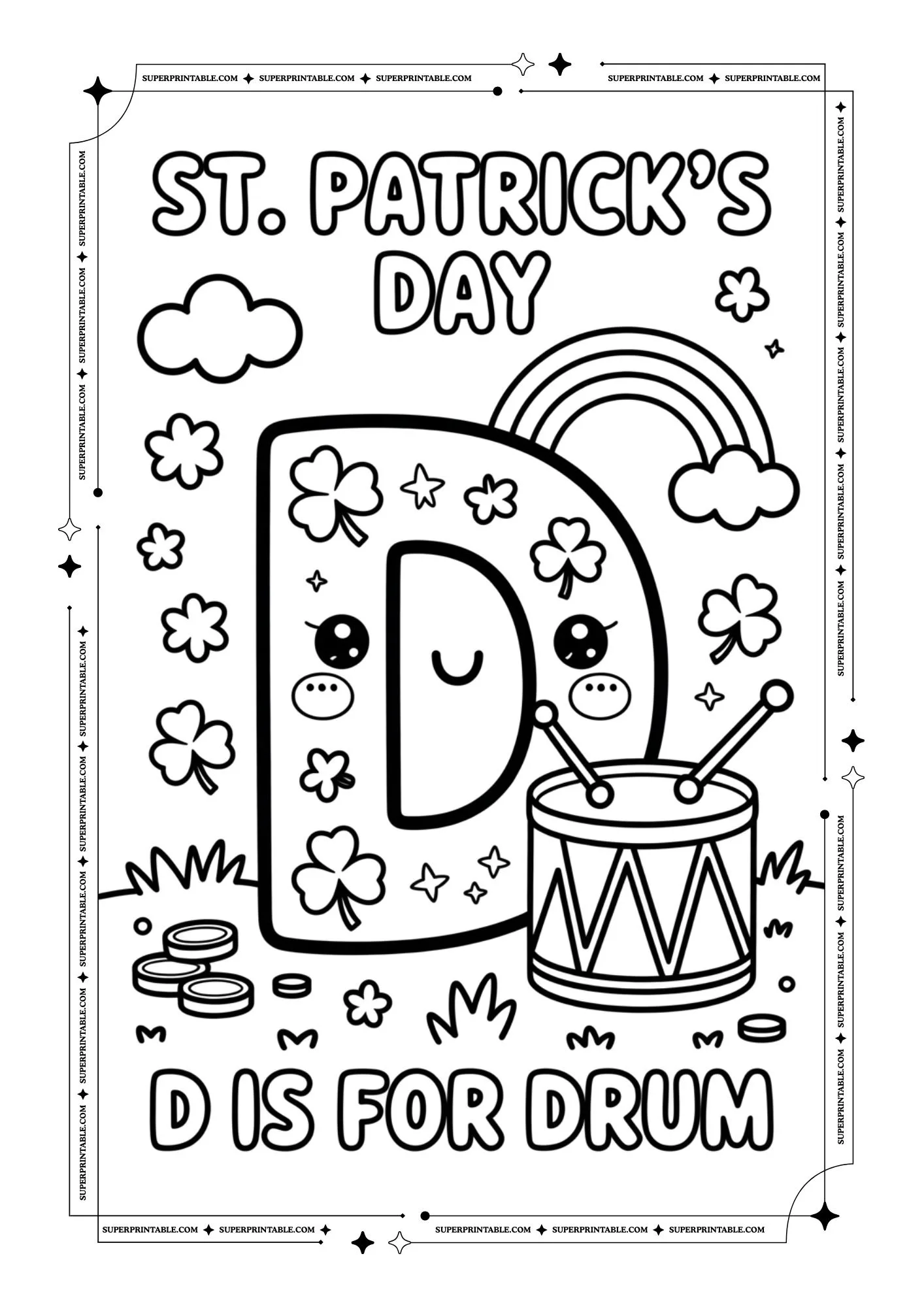 St. Patrick's Alphabet Coloring Pages 4