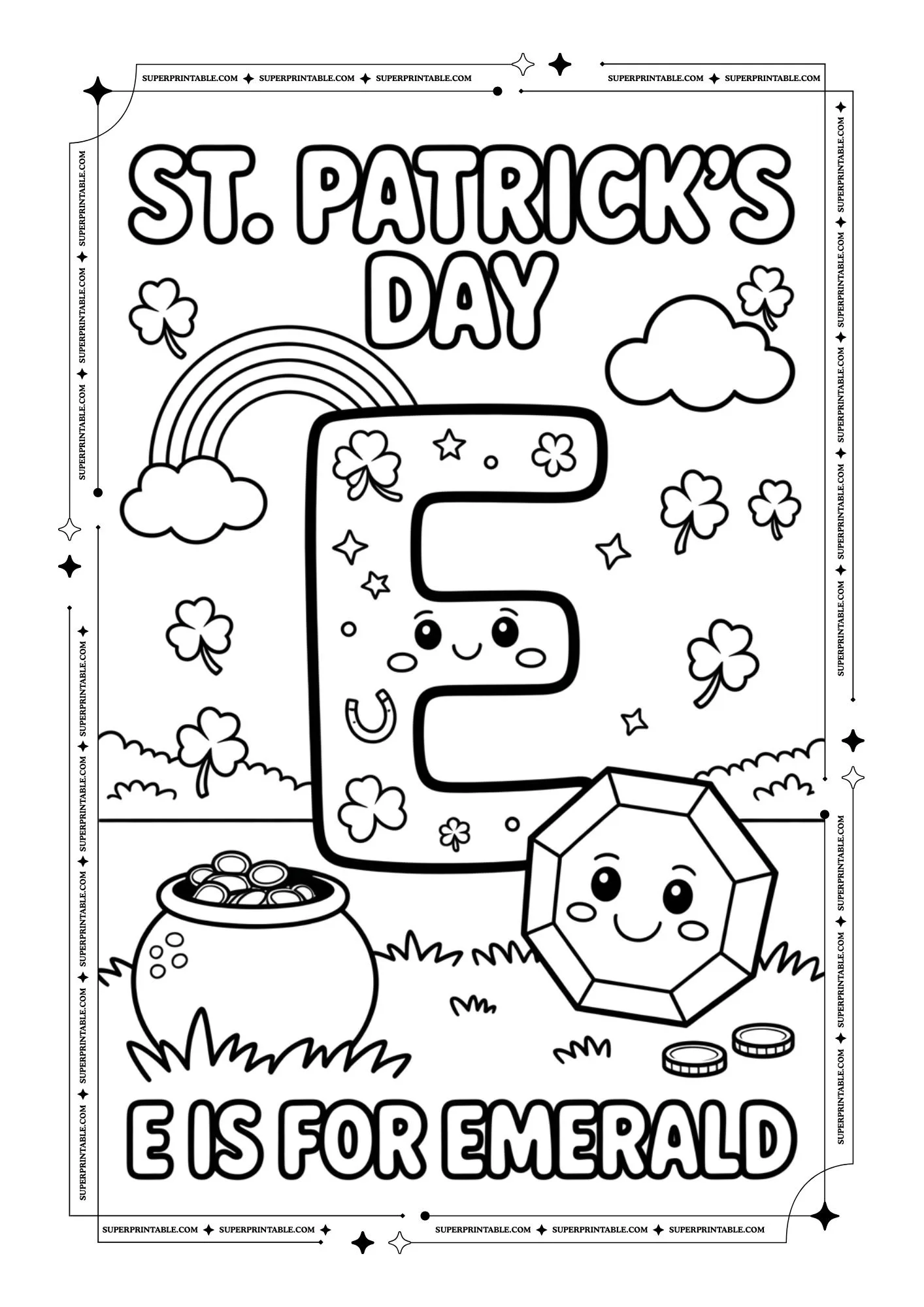 St. Patrick's Alphabet Coloring Pages 5