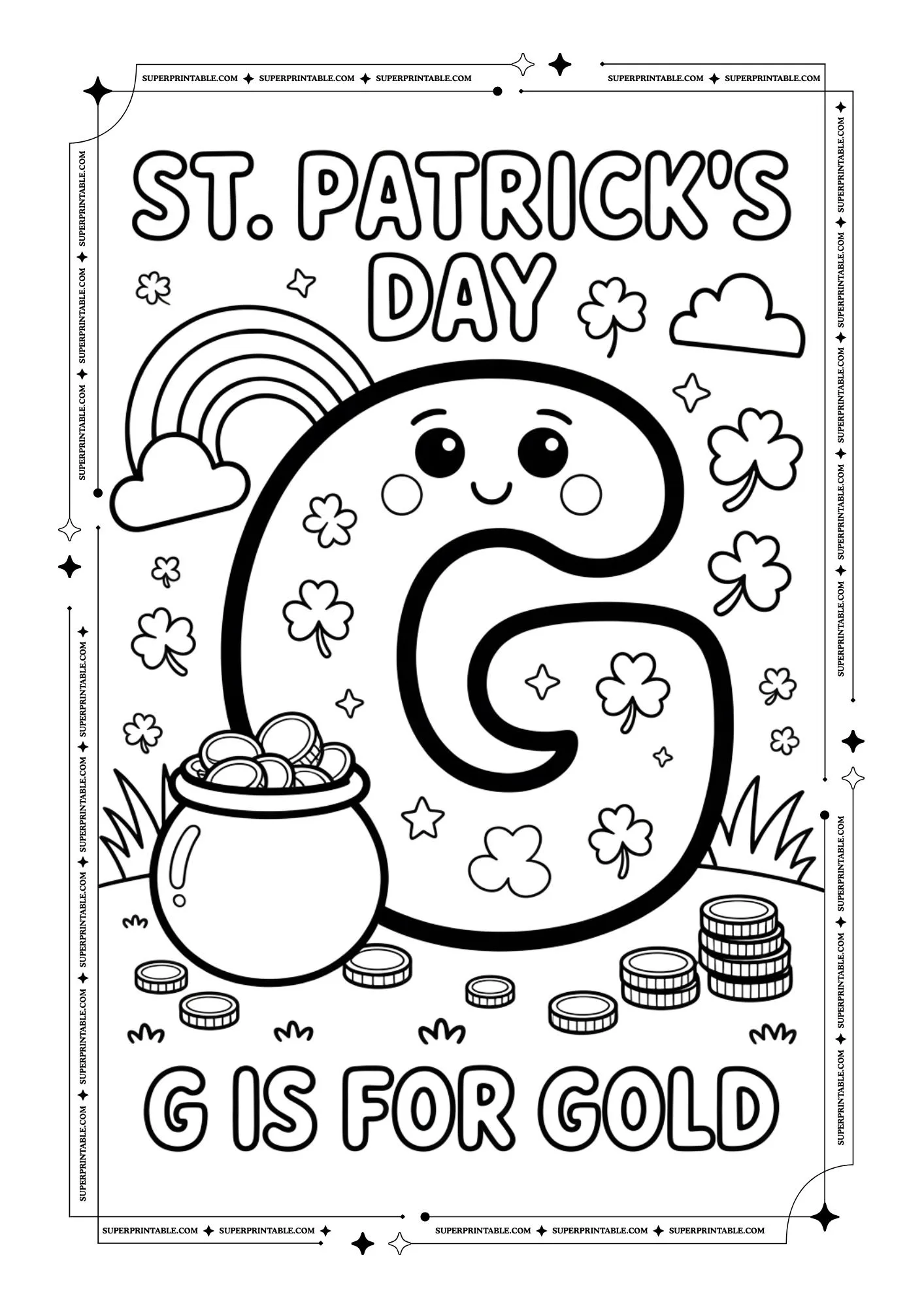 St. Patrick's Alphabet Coloring Pages 7