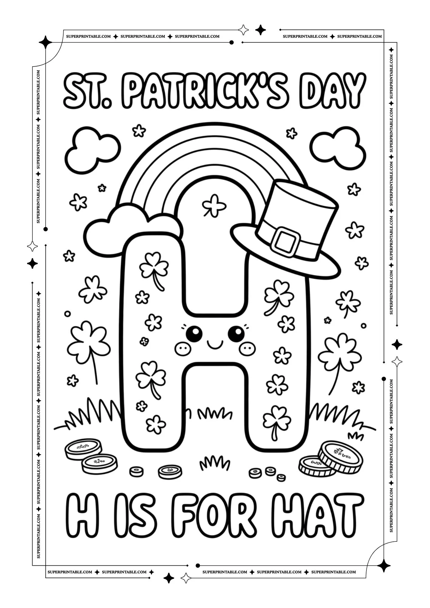St. Patrick's Alphabet Coloring Pages 8