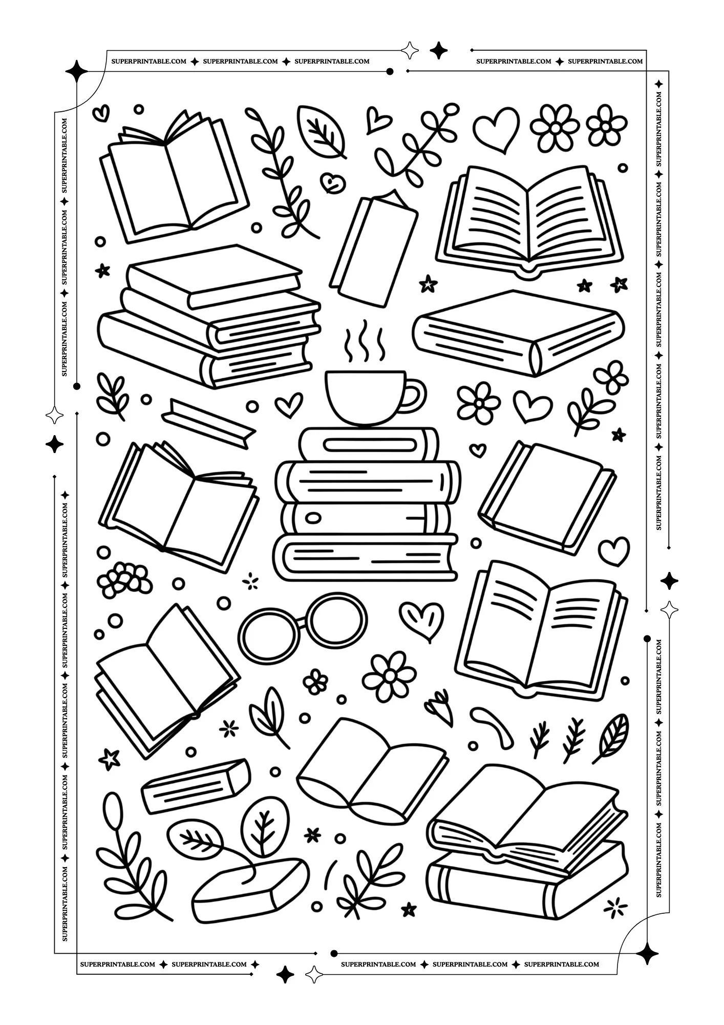 Sticker Style Valentine's Coloring Pages 4