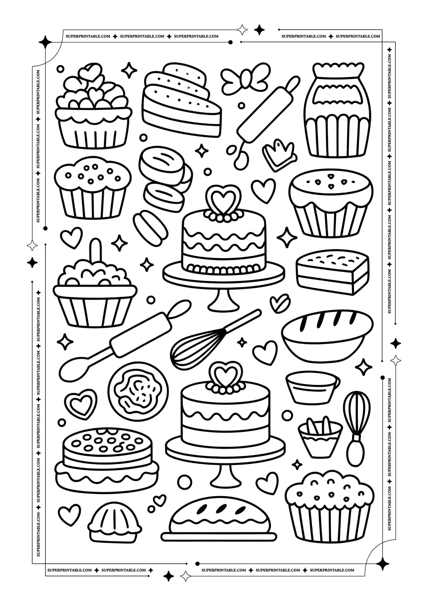 Sticker Style Valentine's Coloring Pages 5