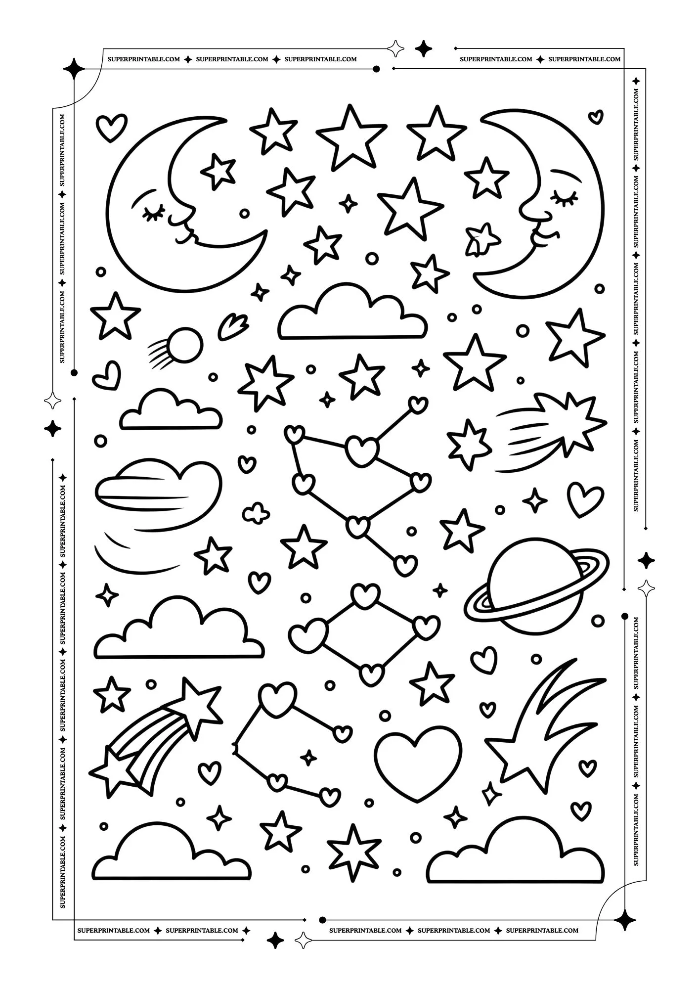 Sticker Style Valentine's Coloring Pages 6