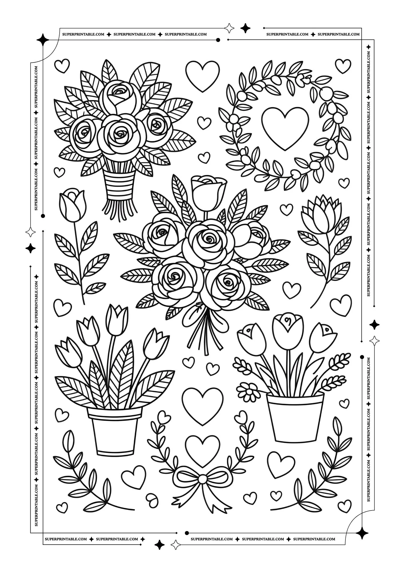 Sticker Style Valentine's Coloring Pages 7